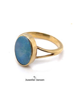 Vintage & Occasion Occasion 14k  ring opaal ovaal - maat 17.75