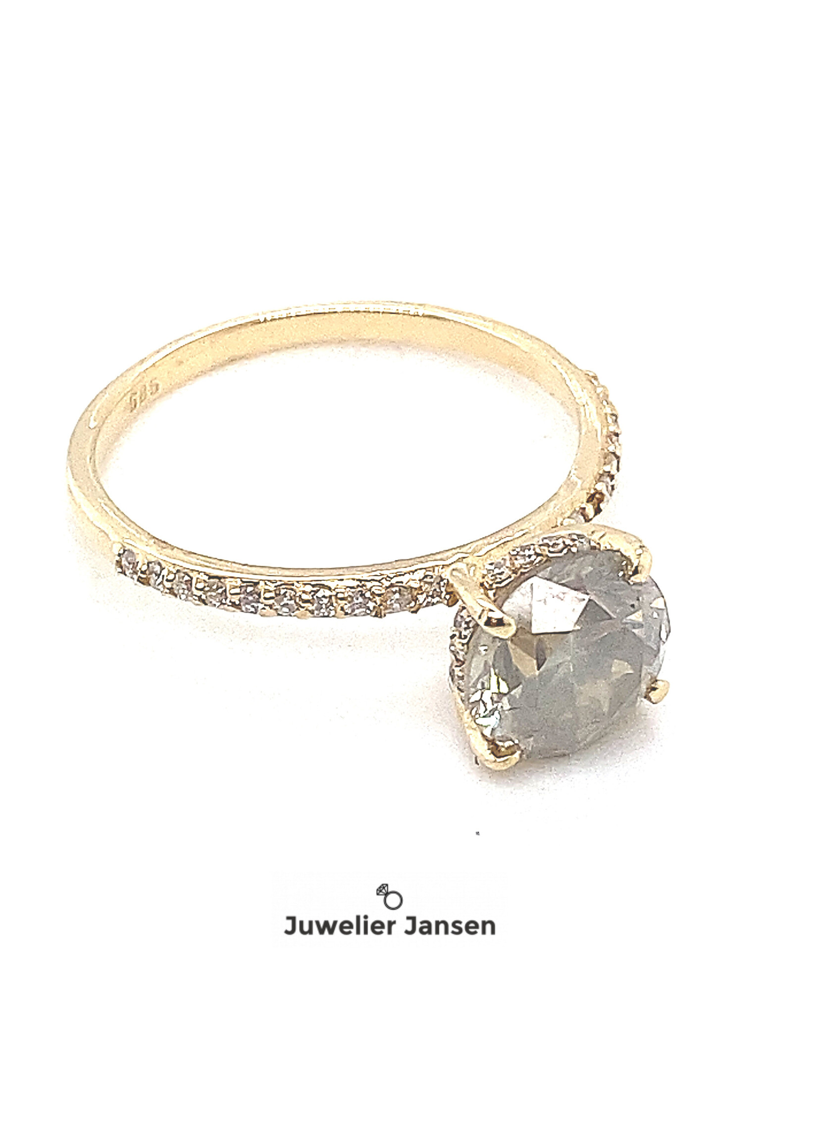 Vintage & Occasion Ring briljant geslepen diamant Grey