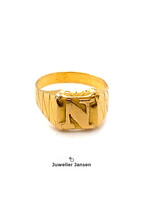 Vintage & Occasion Occasion 23k gouden kleine ring letter N