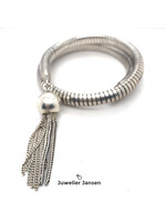 Vintage & Occasion Flexibele zilveren armband met bol