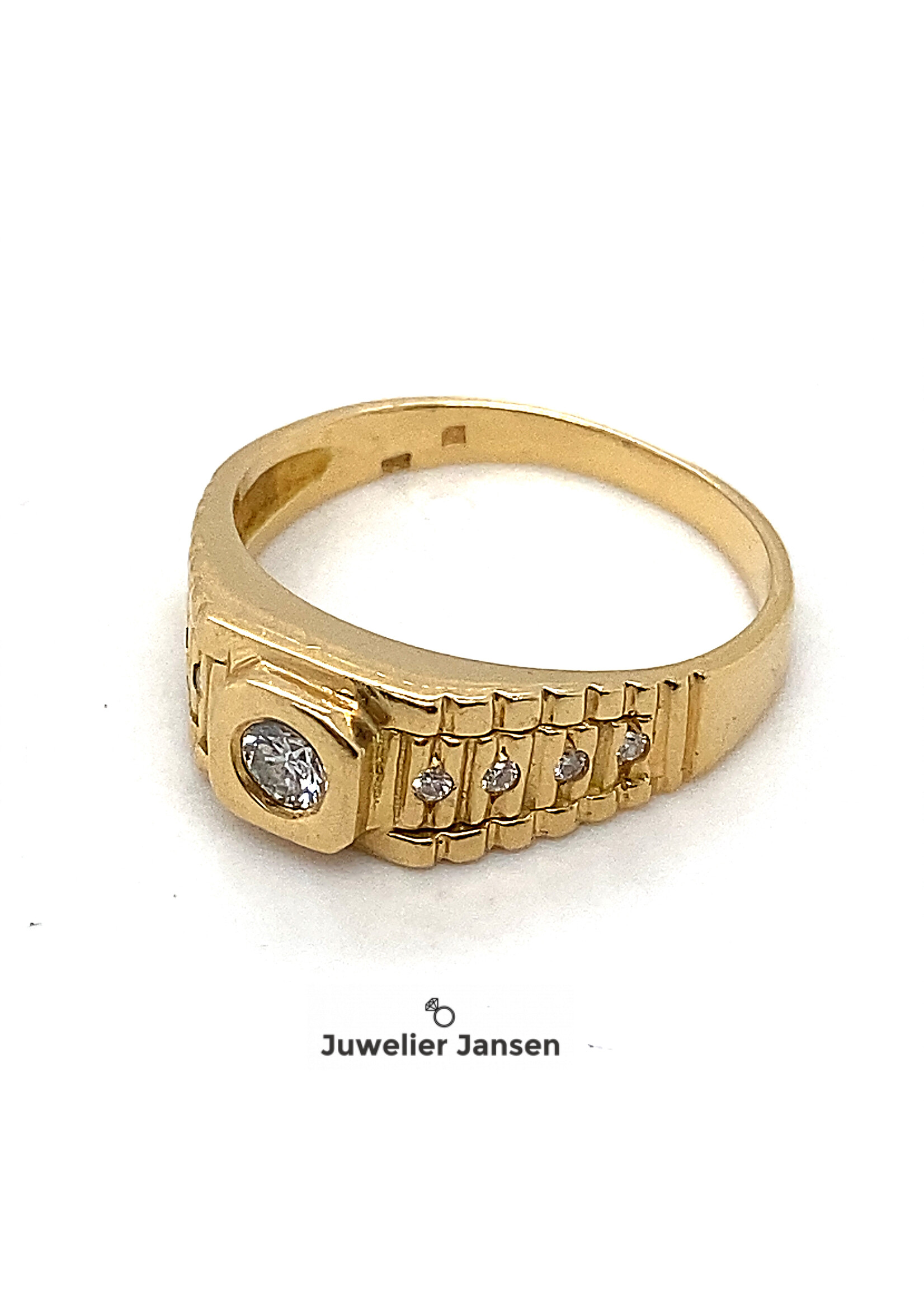 Vintage & Occasion Ring ingelegd met briljant 18k