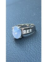 Vintage & Occasion Occasion witgouden ring met stersaffier en diamant