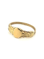 Vintage & Occasion Gouden baby ring met graveerplaatje maat 14