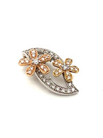 Vintage & Occasion Briljanten 18 karaat gouden hanger met bloemen tricolor