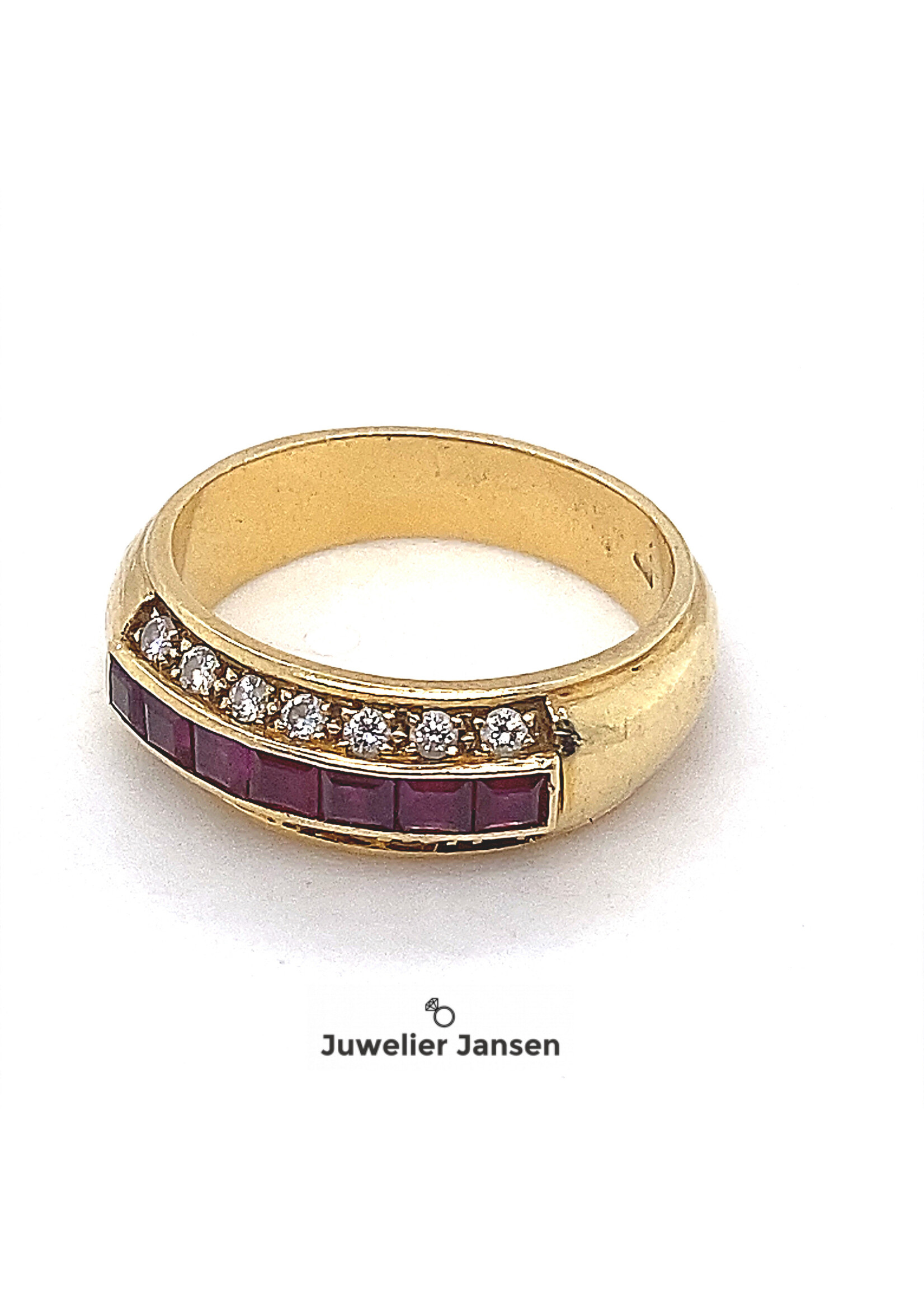 Vintage & Occasion Occasion ring met briljant en robijn