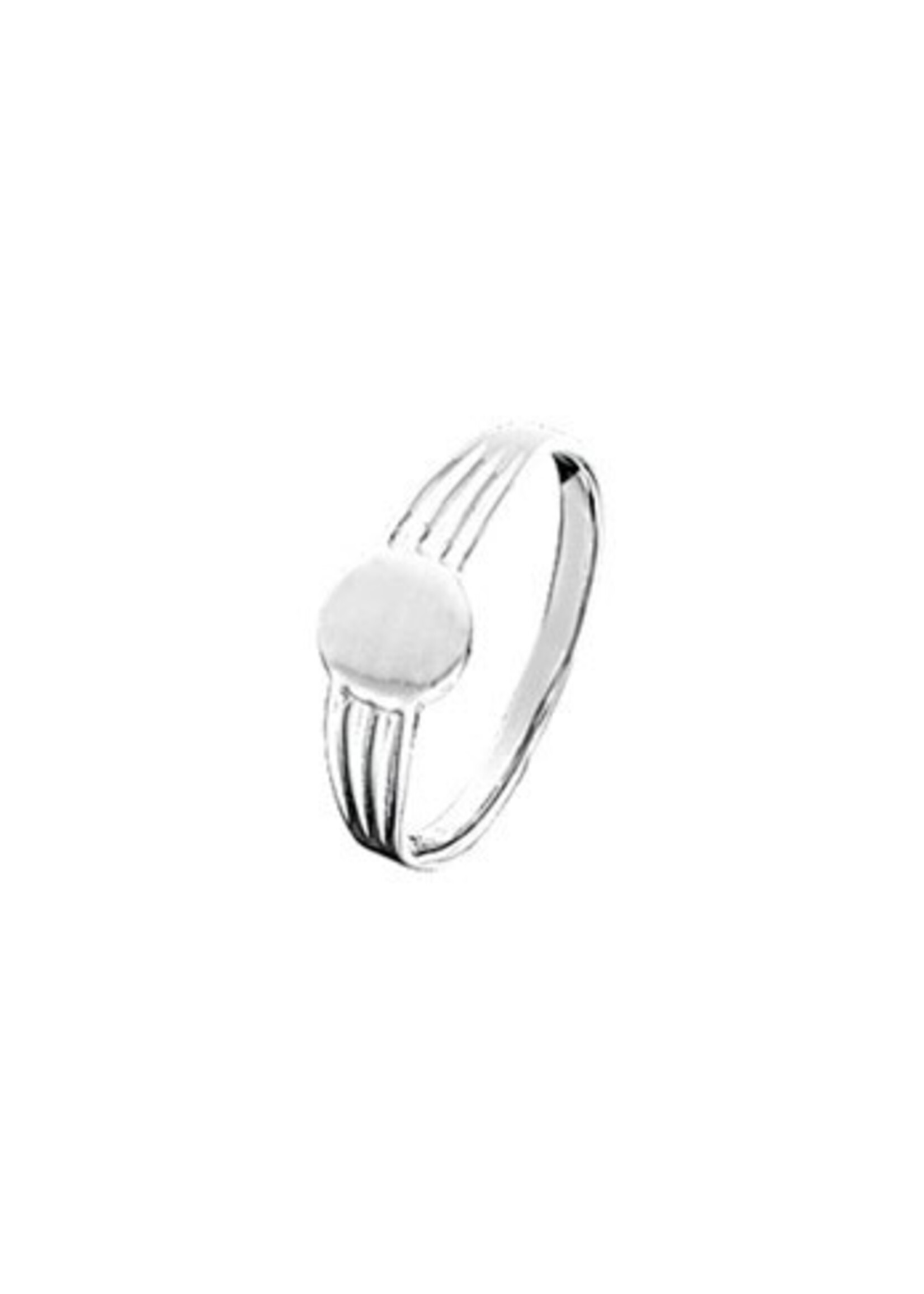 Cataleya jewels Vlakke Zilveren Ring met Rond Kopstuk