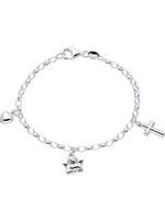 Lilly kindersieraden vlinder dolfijn. hart Armband 10 mm 17,5 + 3 cm - Zilver Gerhodineerd