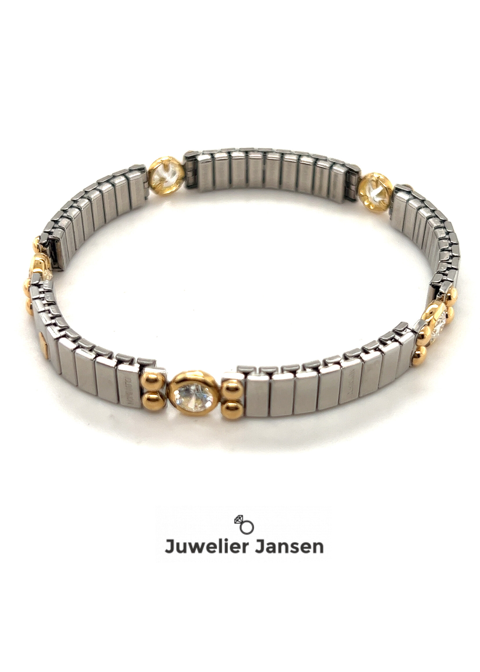 Vintage & Occasion Occasion armband Staal goud met zirkonia