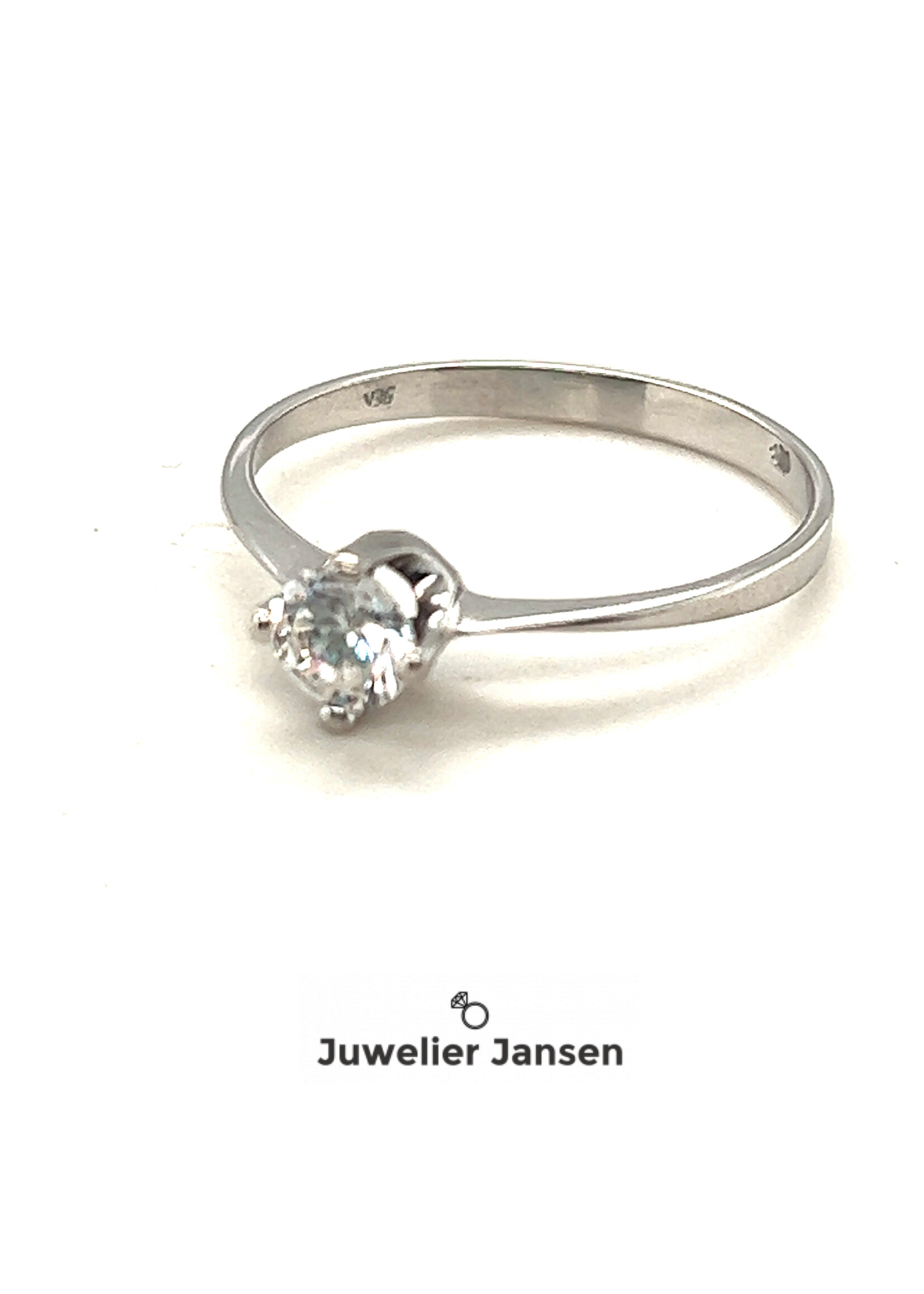 Vintage & Occasion Occasion witgouden solitair ring met briljant 0.40 ct