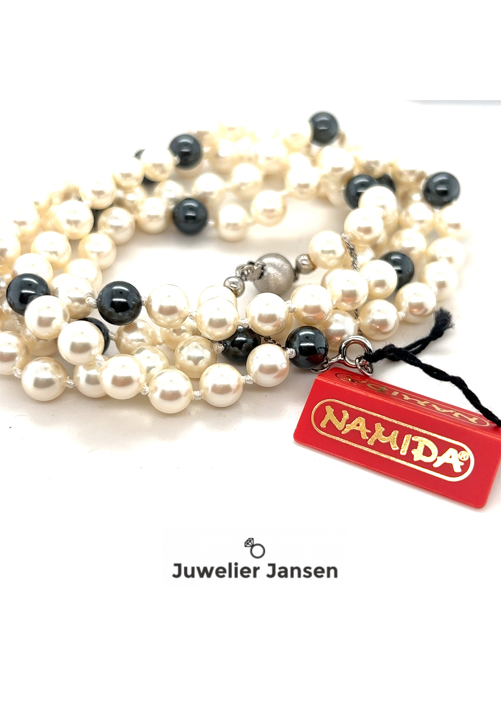 Vintage & Occasion Namida parel collier zilveren bol sluiting