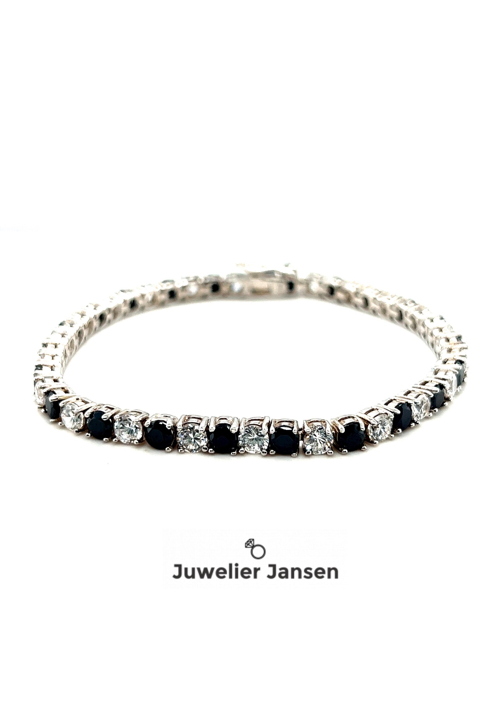 Cataleya jewels Cataleya jewels tennis armband witte en zwarte zirkonia