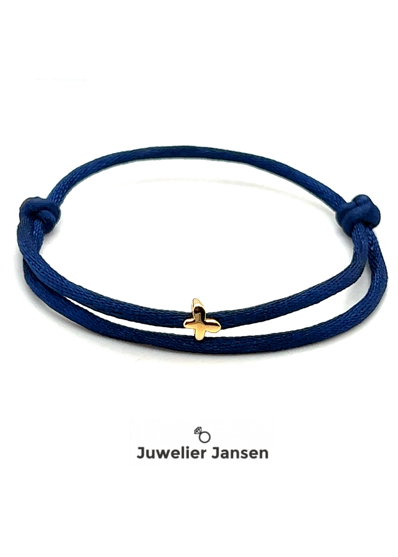 Goldbandits Goldbandits vlinder butterfly satijnkoord armband 14k