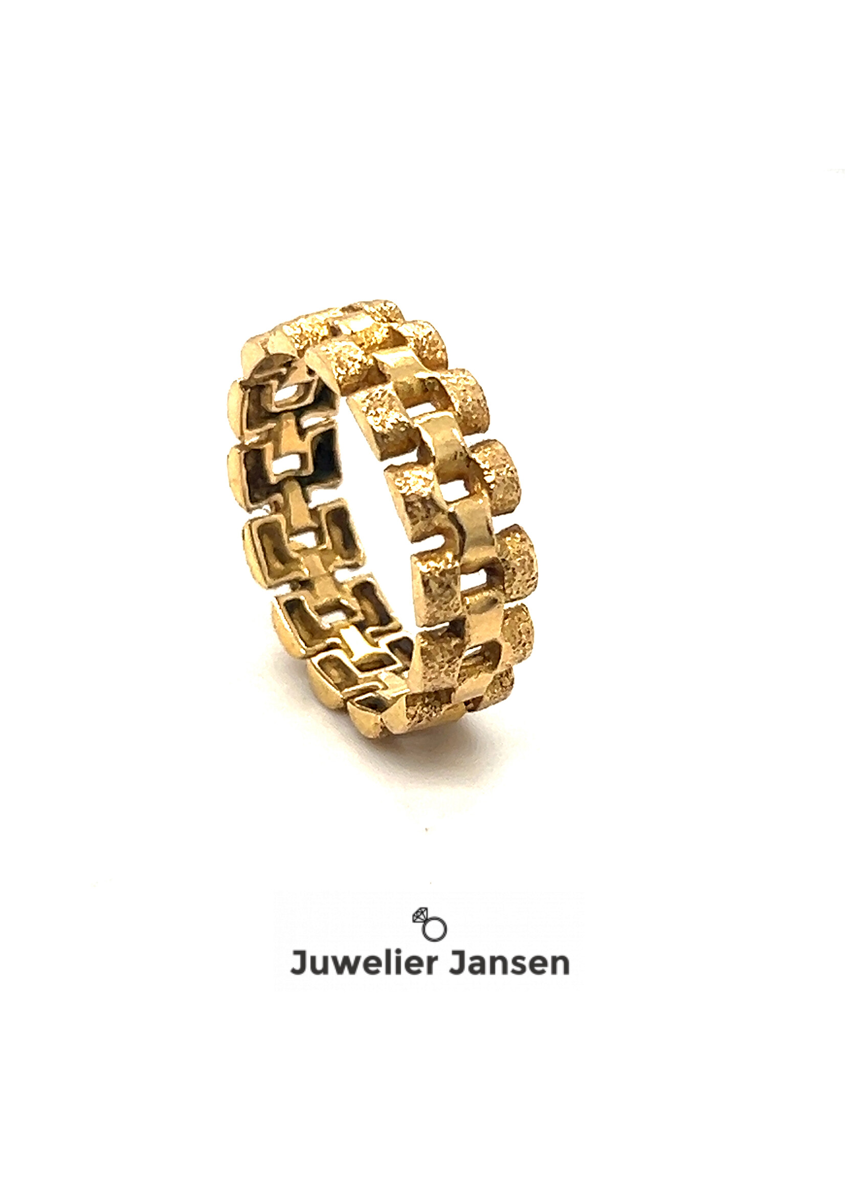 Vintage & Occasion Ring 18k goud  bamboo motief - maat 18.5