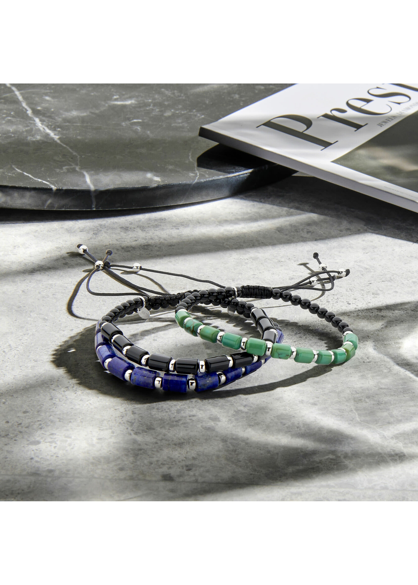 Cataleya jewels armband lapis en onyx 19 - 30 cm