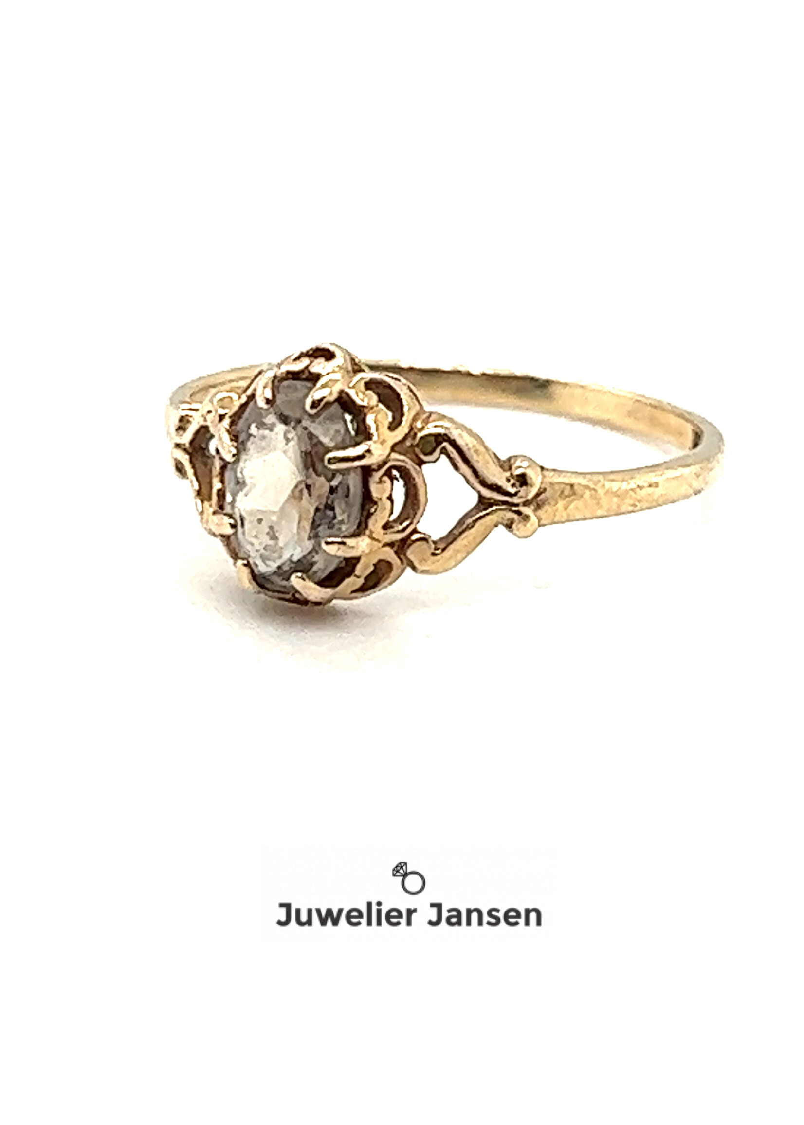 Vintage & Occasion Vintage ring 9 karaat met steen