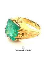 Vintage & Occasion Geelgouden 22k  zegelring met smaragd