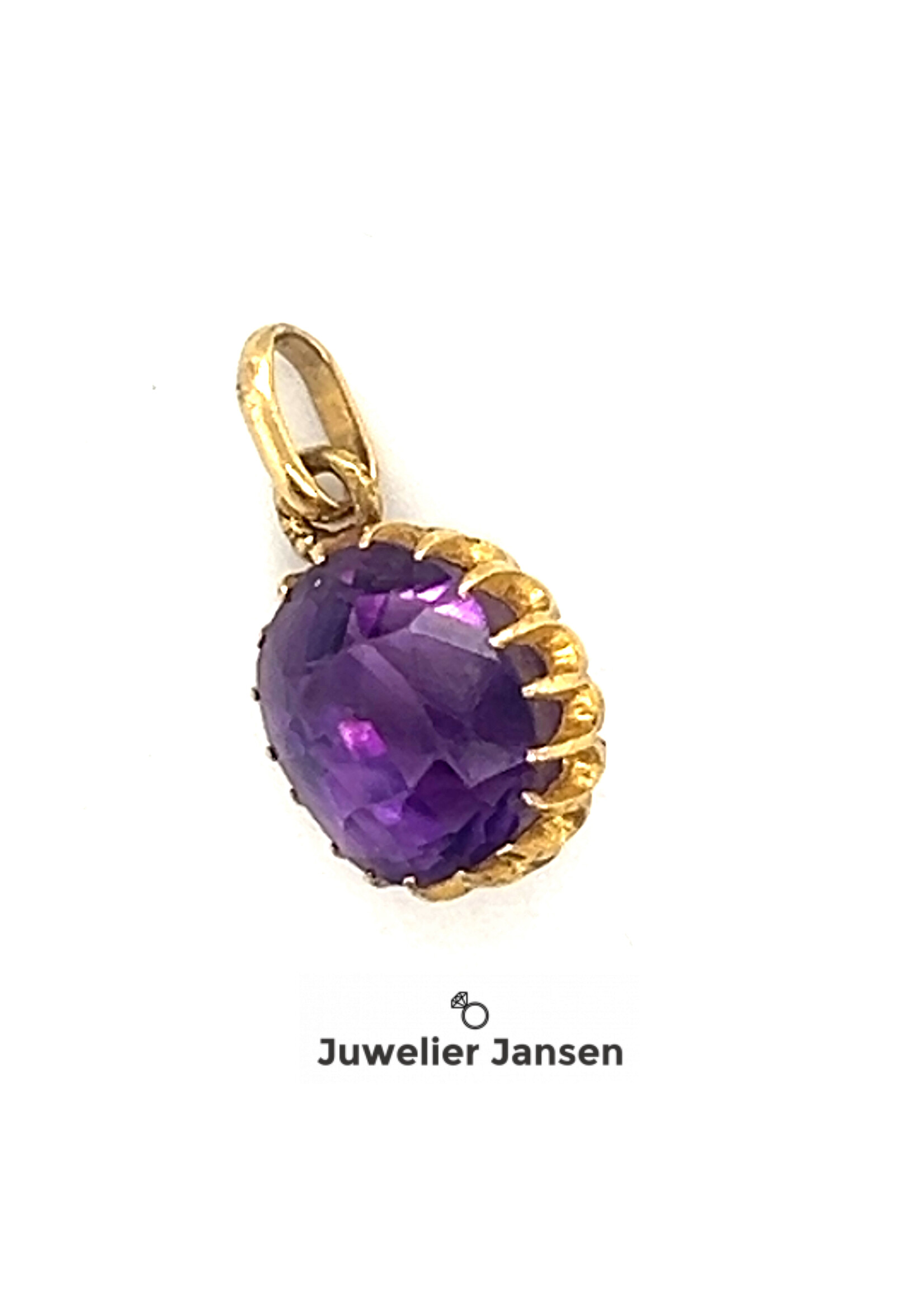Vintage & Occasion Geelgouden hanger amethist 22k indonesch goud