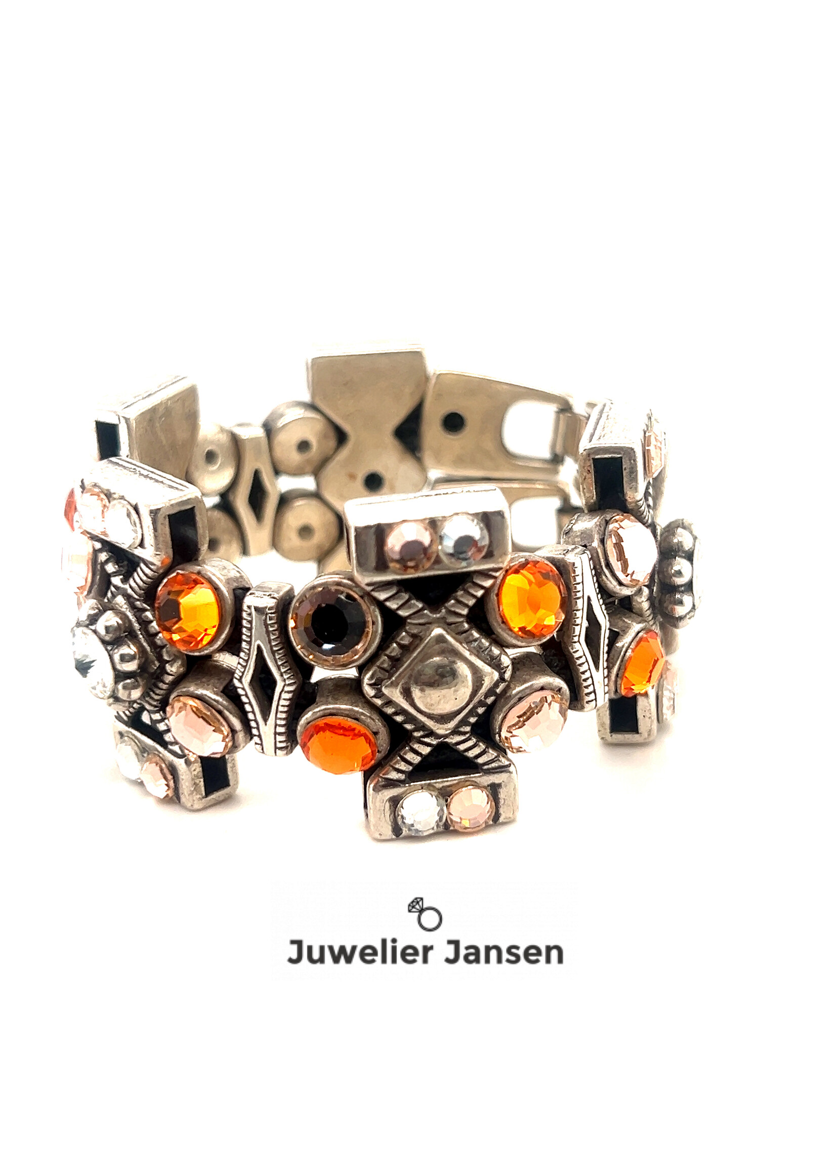 Vintage & Occasion Occasion Josh armband met oranje stenen