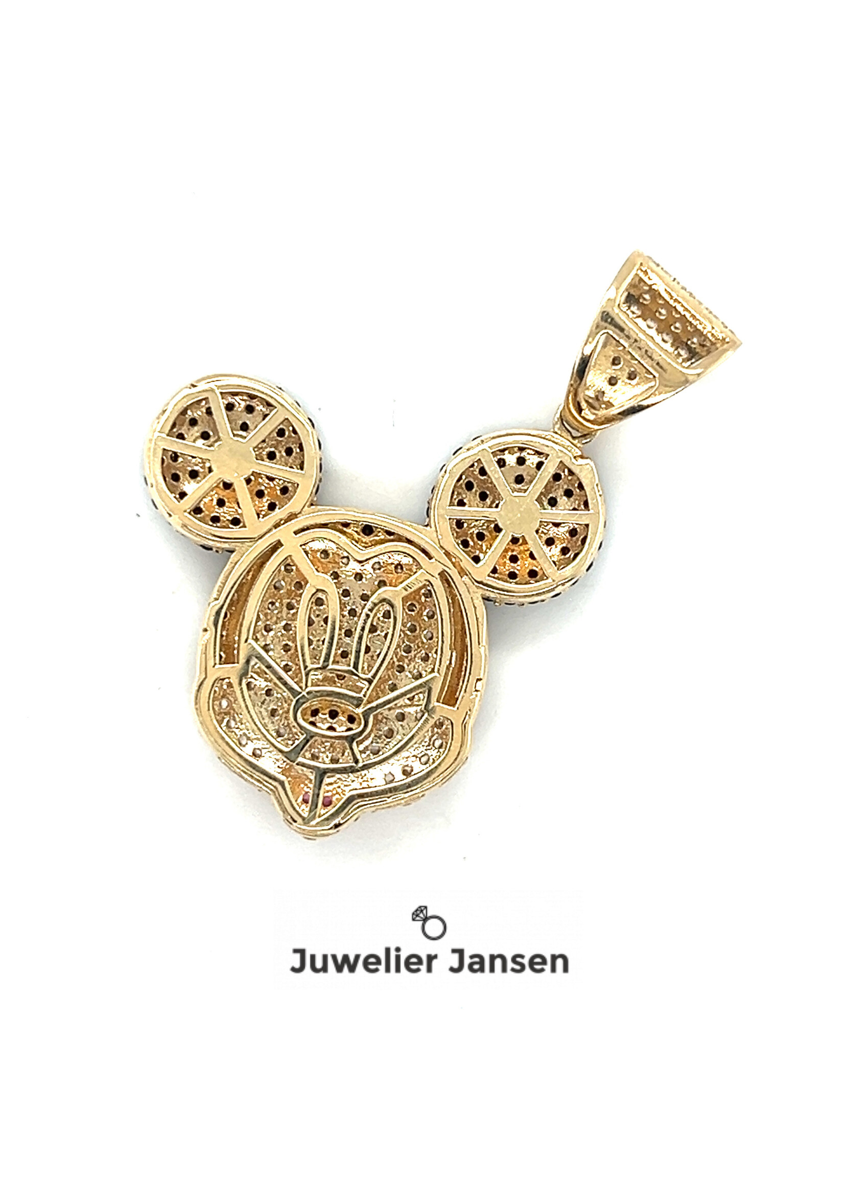 Cataleya jewels Geelgouden  occasion Muis  hanger 14 K zirkonia