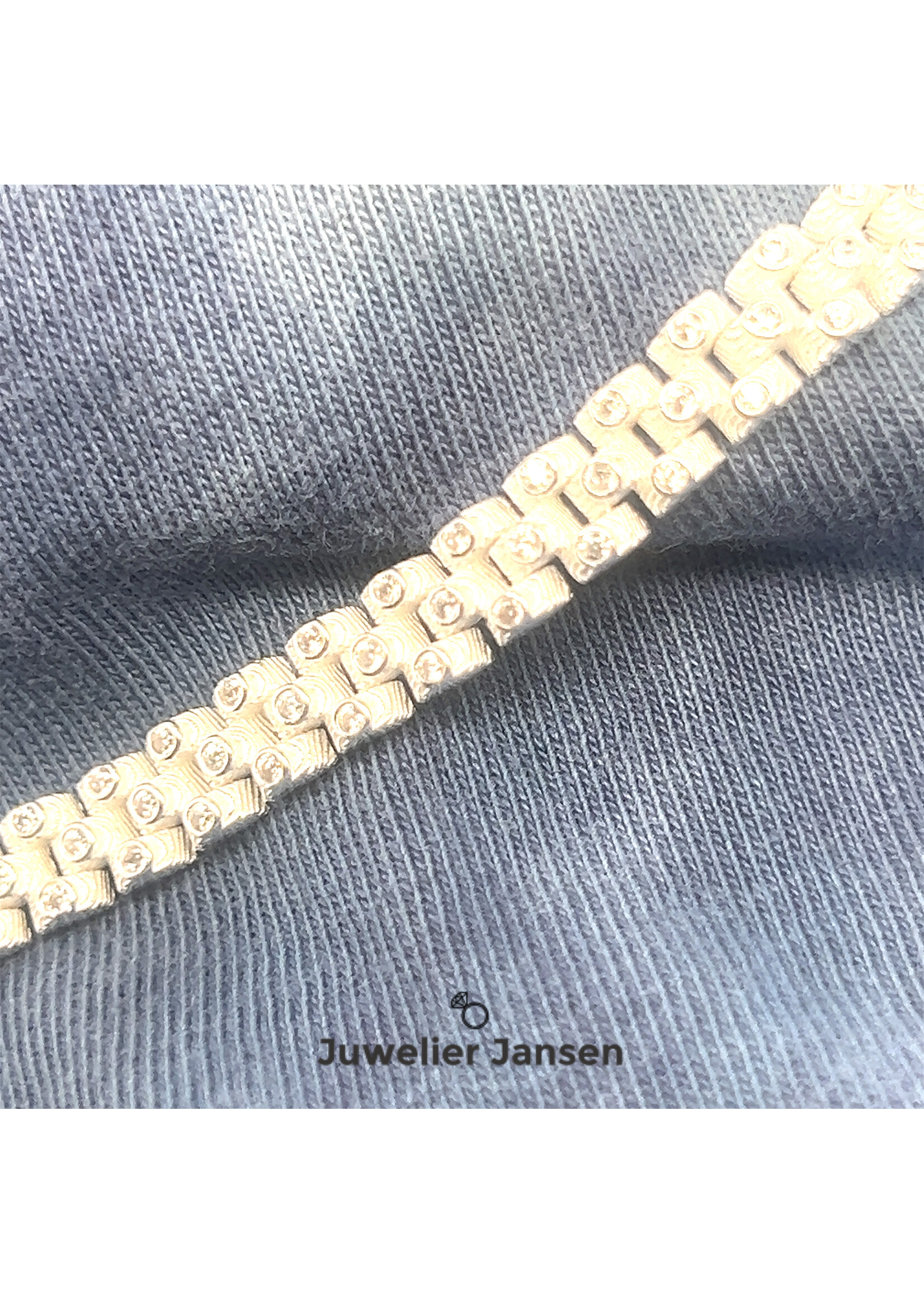 Vintage & Occasion Zilveren  armband bamboo zirkonia