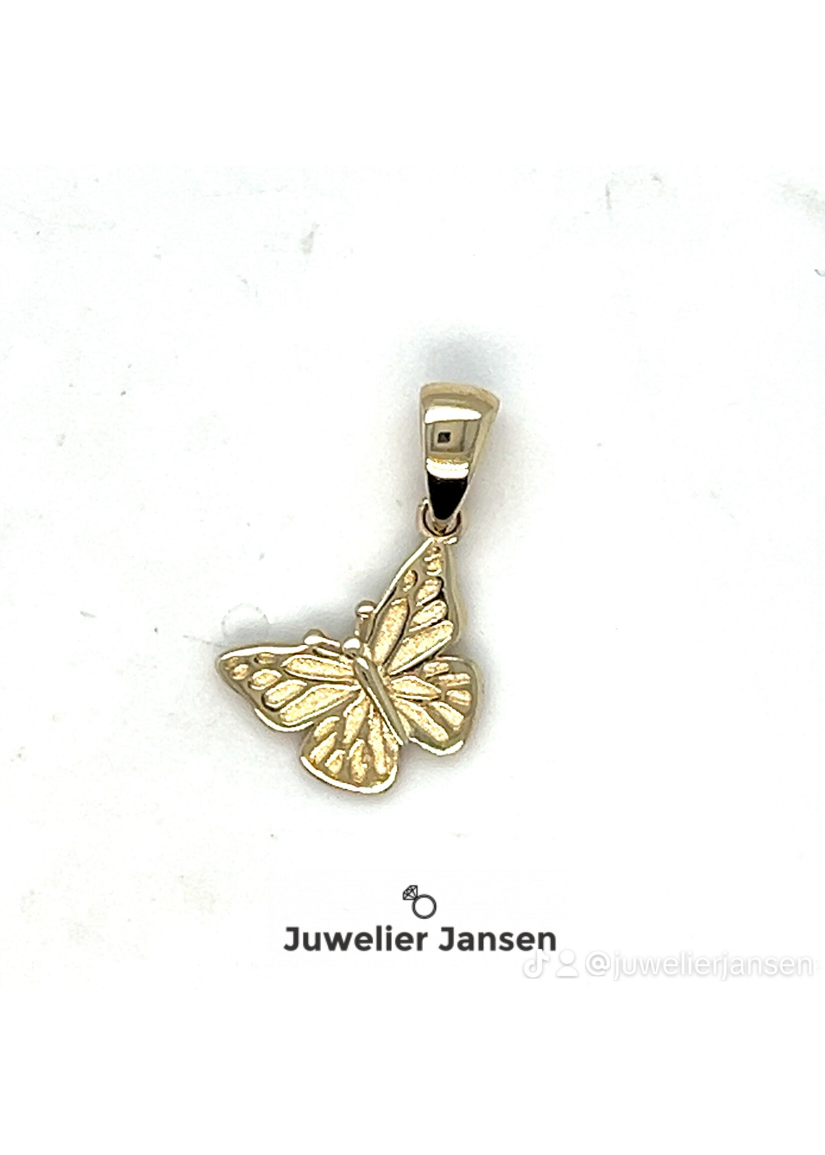 Cataleya jewels Geelgouden vlinder hanger 14k