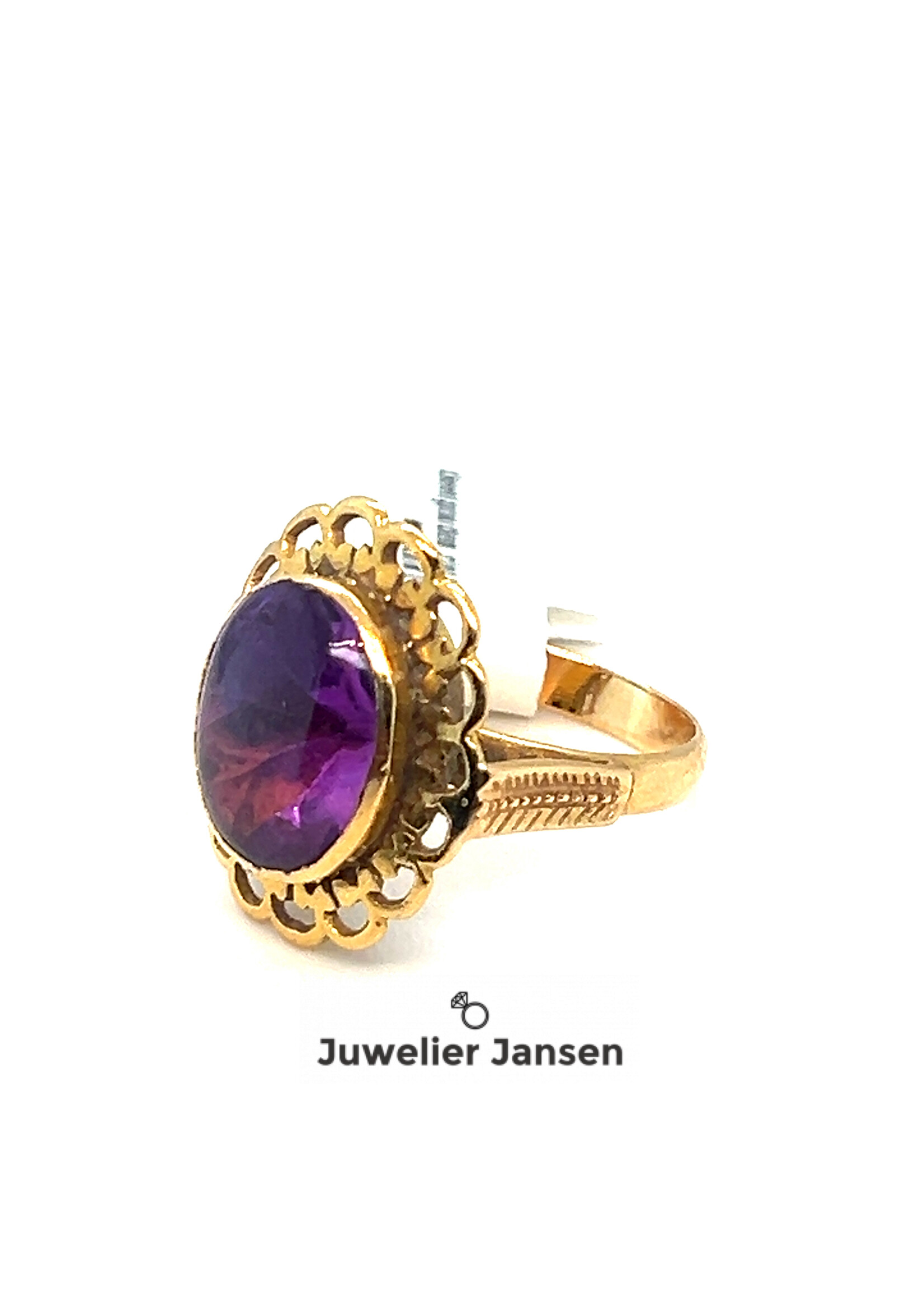 Vintage & Occasion Geelgouden ring met amethist 22k