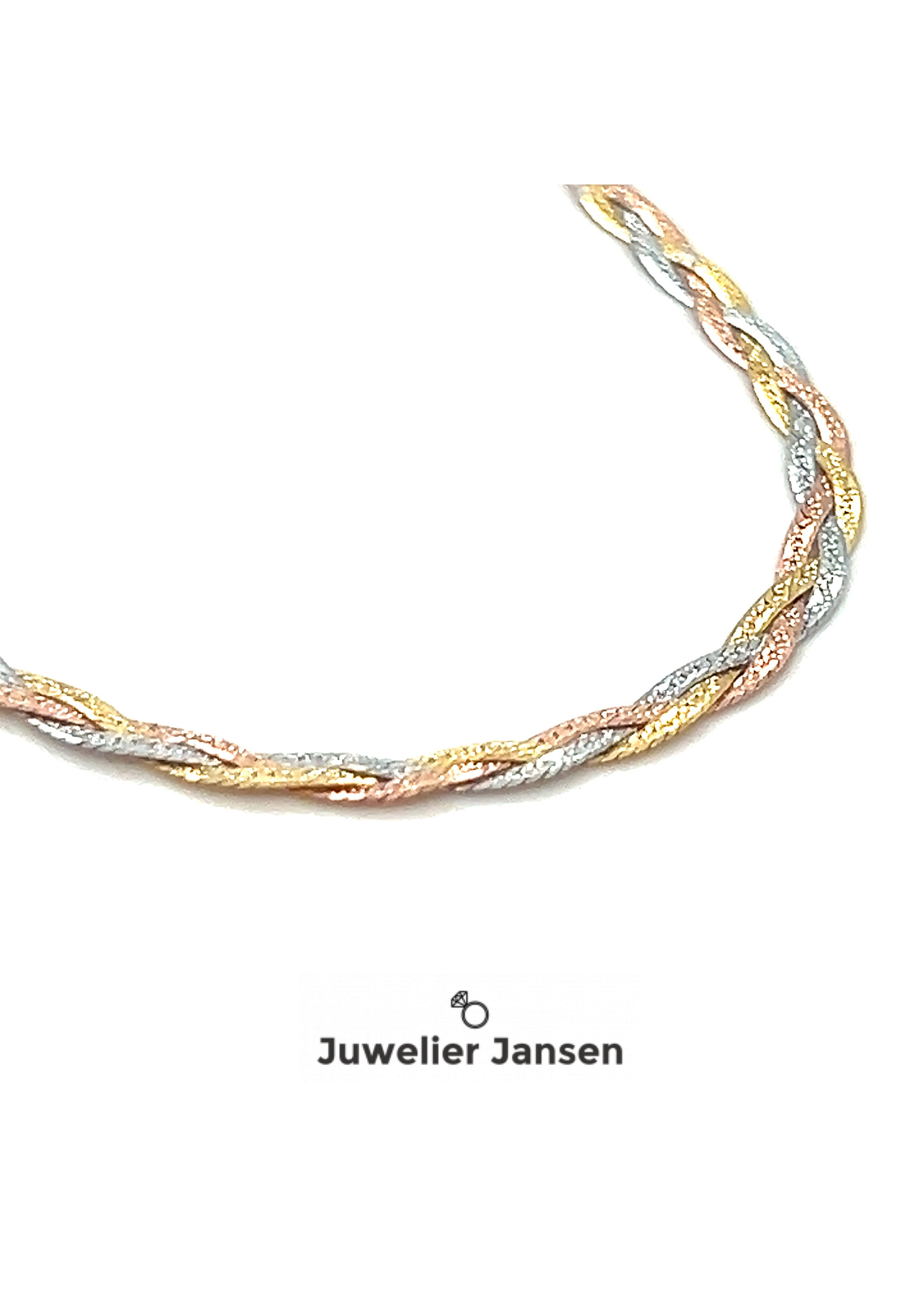 Vintage & Occasion Tricolor gouden armband 19.5 cm 14k