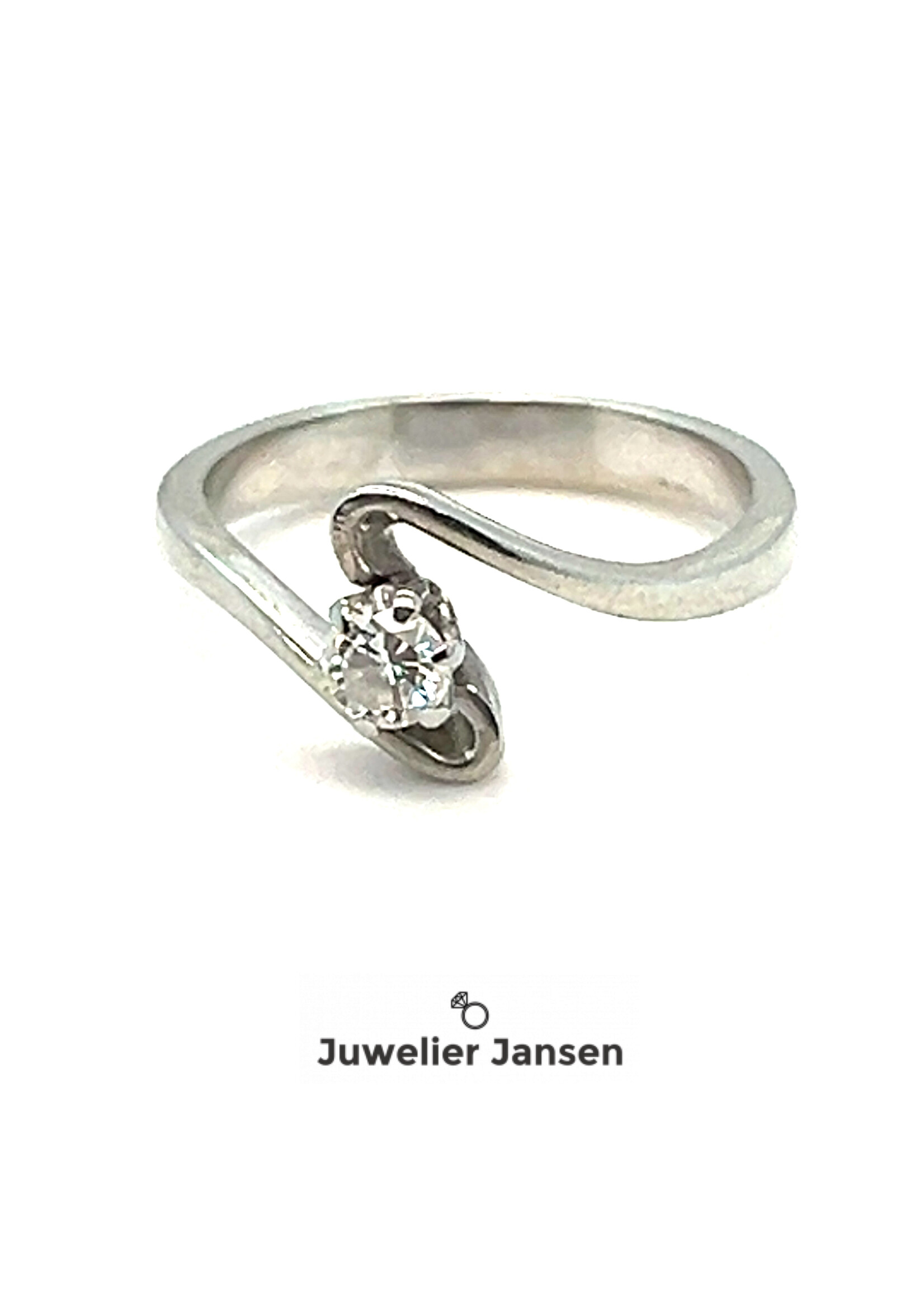 Vintage & Occasion Witgouden briljanten slagring met diamant briljant geslepen 0.22 ct