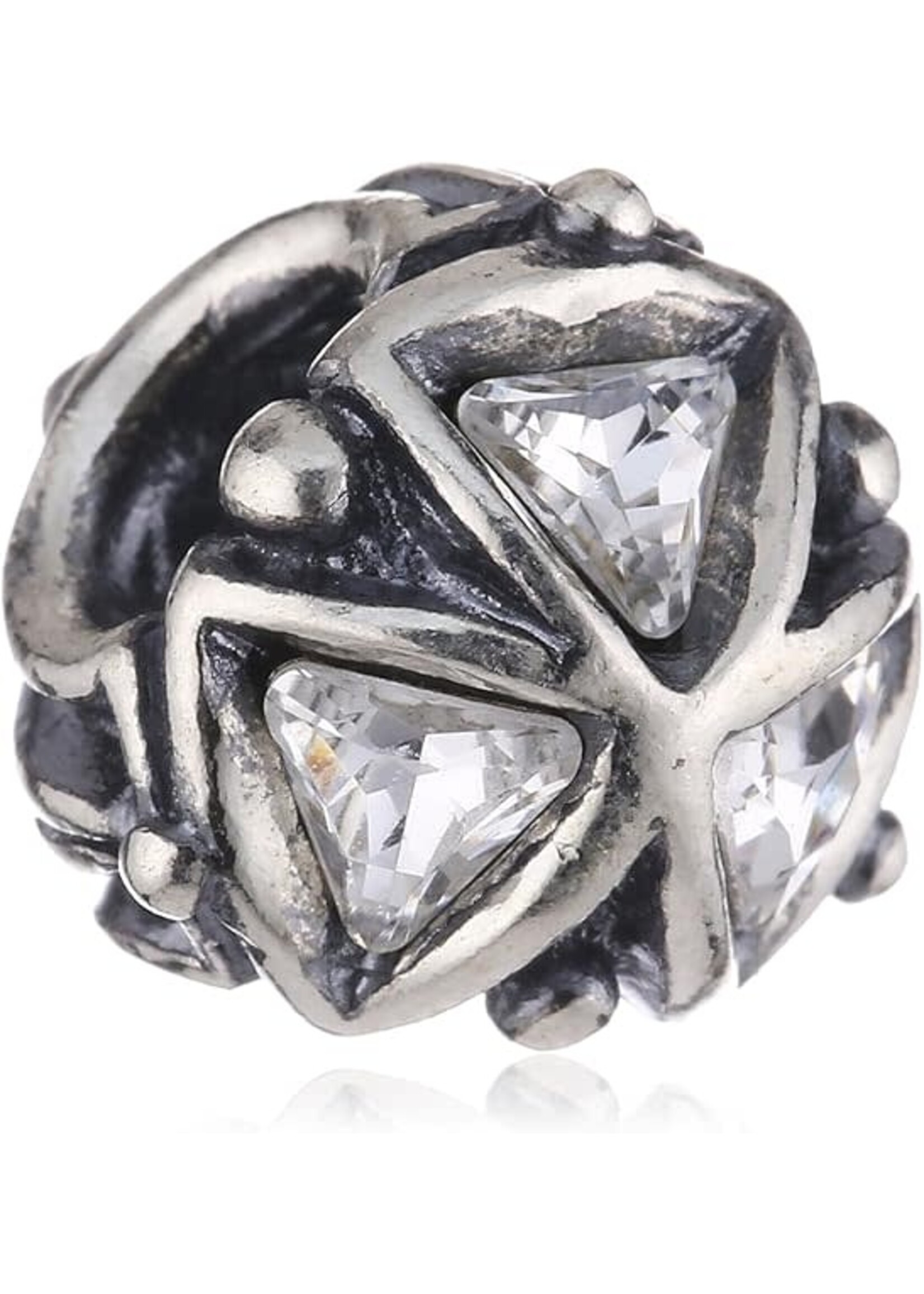 Vintage & Occasion Trollbeads Crystal triangle TAGPE-00027, Sterling Silver