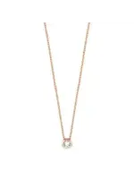 Esprit zilveren goldplated collier rondje zirkonia