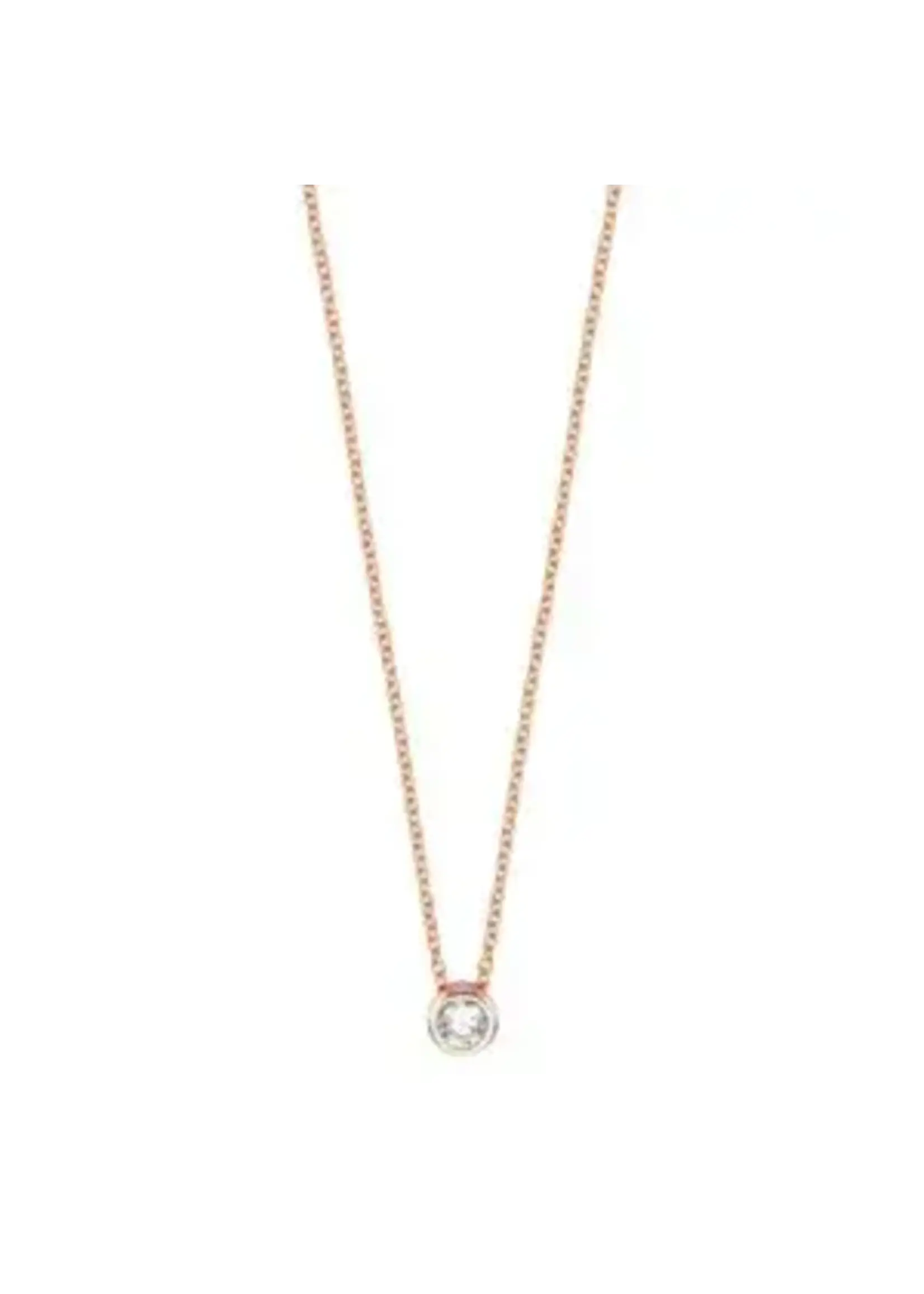 Esprit zilveren goldplated collier rondje zirkonia