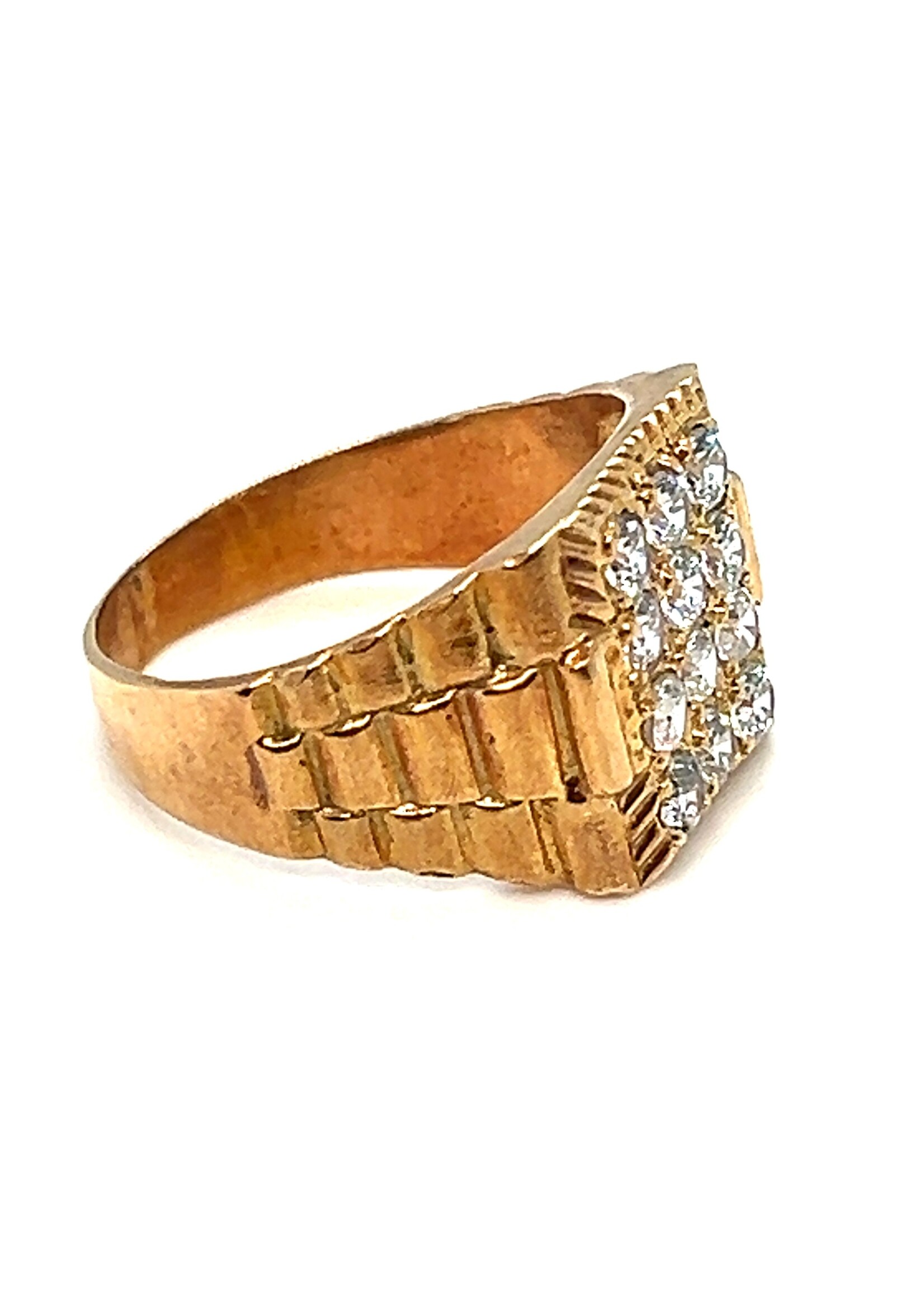 Vintage & Occasion Geelgouden ring met zirkonia Occasion