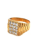 Vintage & Occasion Geelgouden ring met zirkonia Occasion