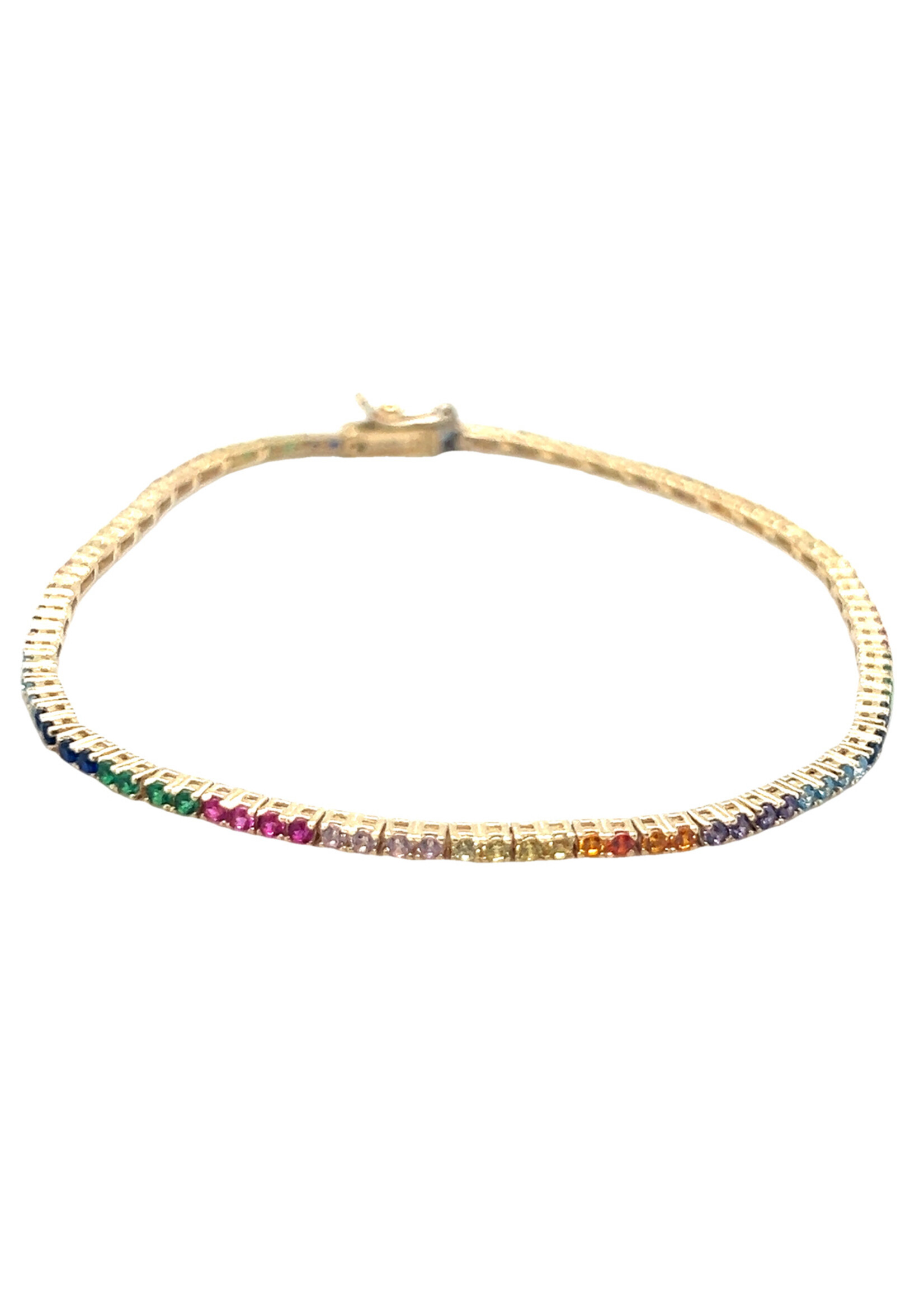 Cataleya jewels Geelgouden multicolor armband dunne editie