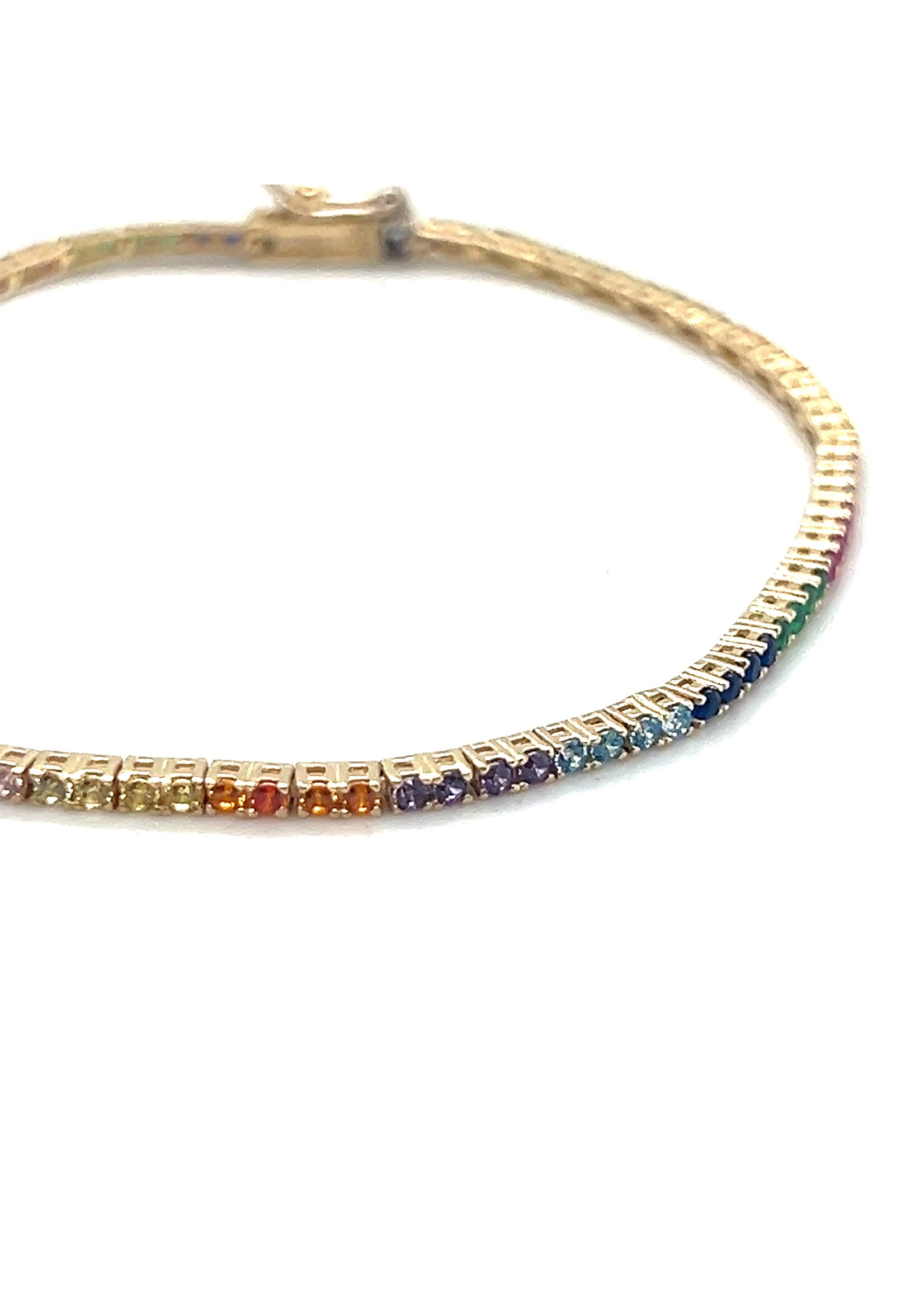 Cataleya jewels Geelgouden multicolor armband dunne editie