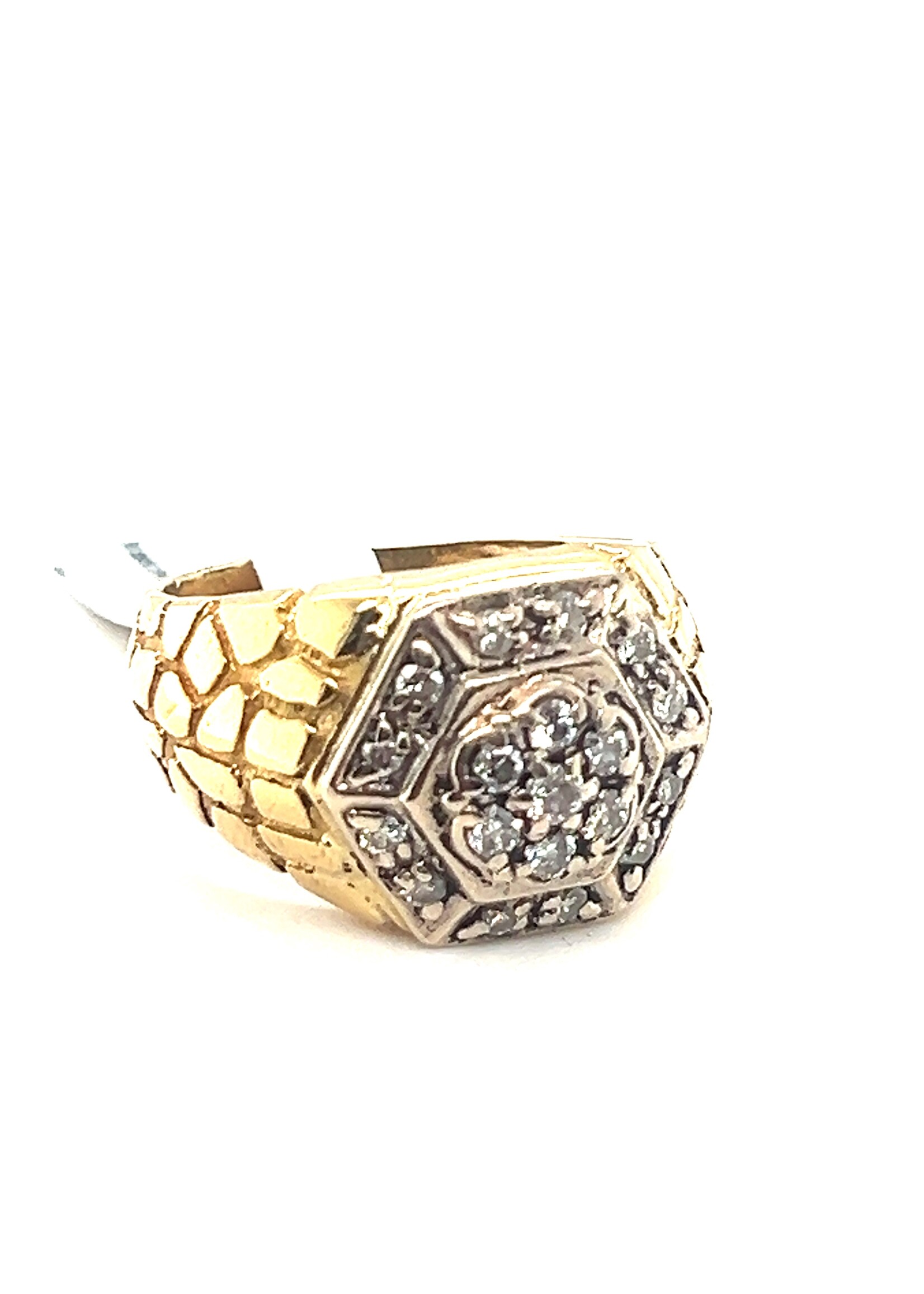 Vintage & Occasion Massieve herenring met briljant 18 karaat