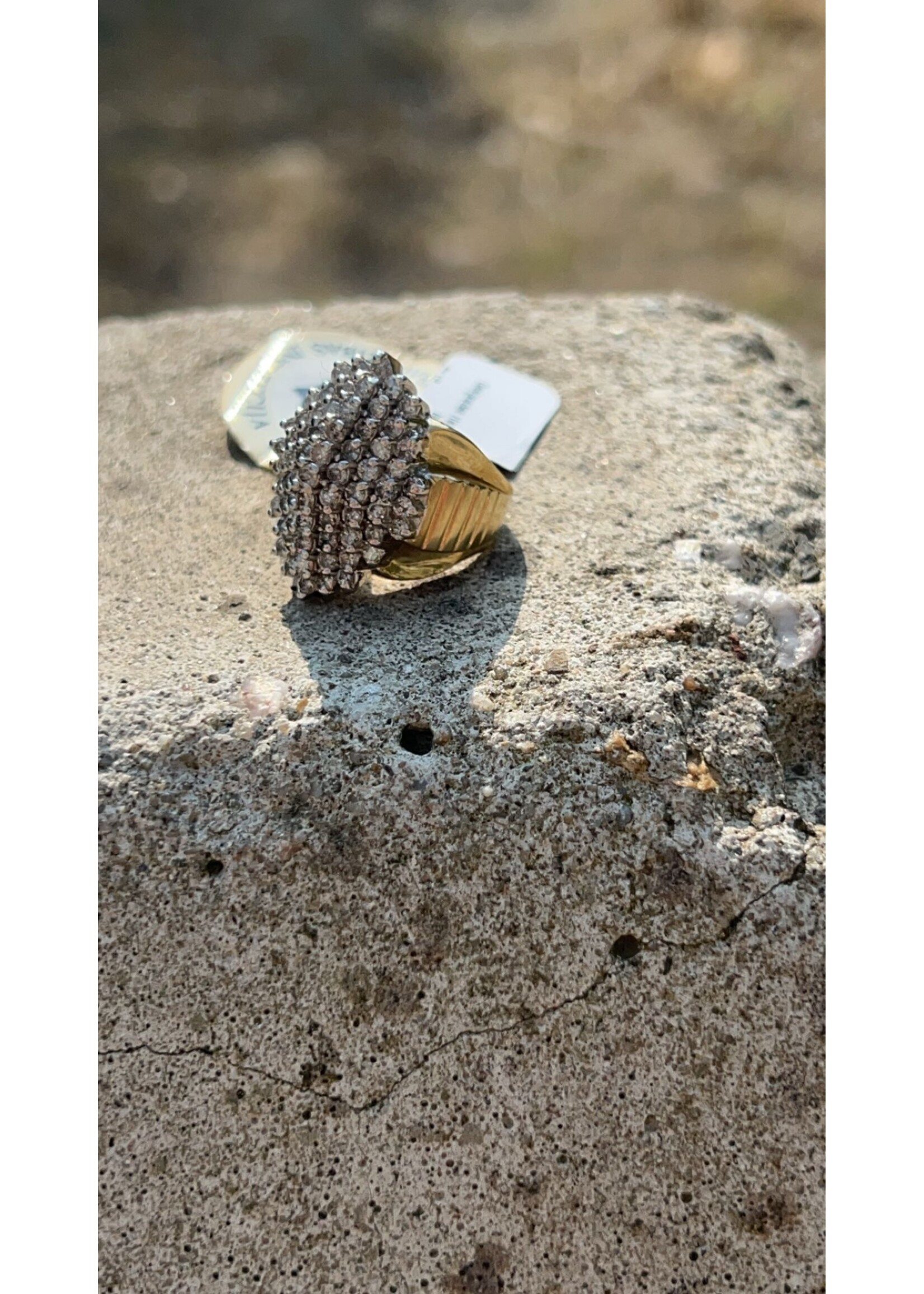 Vintage & Occasion Geelgouden ring met briljant