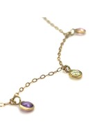 Vintage & Occasion Geelgouden ketting met multicolor steentjes