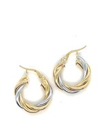 Cataleya jewels Bicolor wokkels 14k goud oorringen