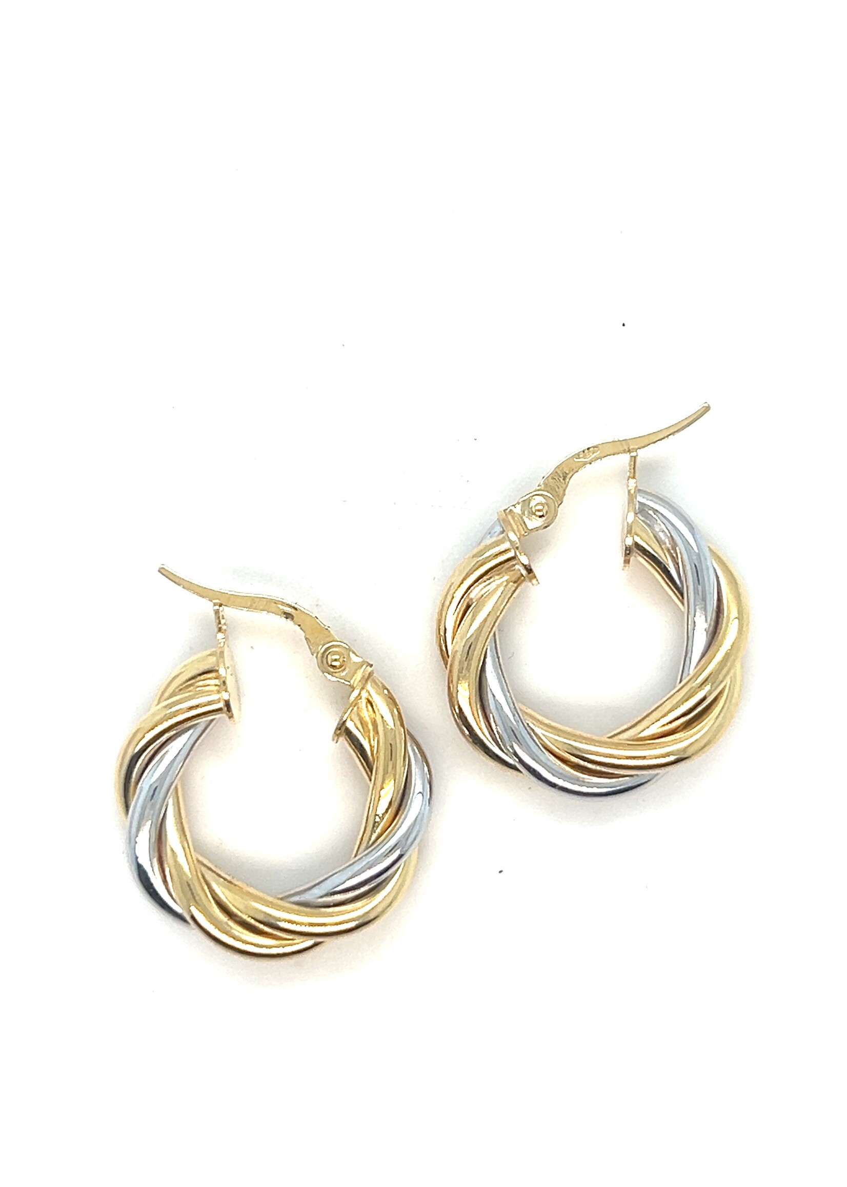 Cataleya jewels Bicolor wokkels 14k goud oorringen