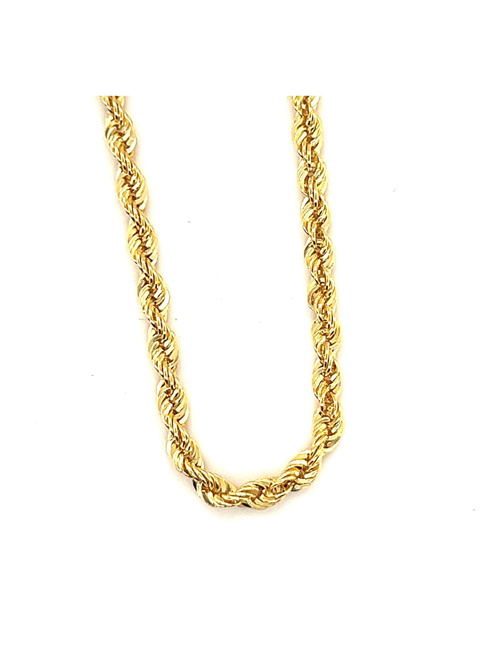 Vintage & Occasion Geelgouden rope koord ketting 50 cm 14k