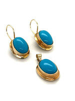 Vintage & Occasion Occasion gouden 14k  set met turkoois edelstenen