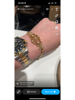 Vintage & Occasion Geelgouden armband met diamant 22k Indonesisch goud