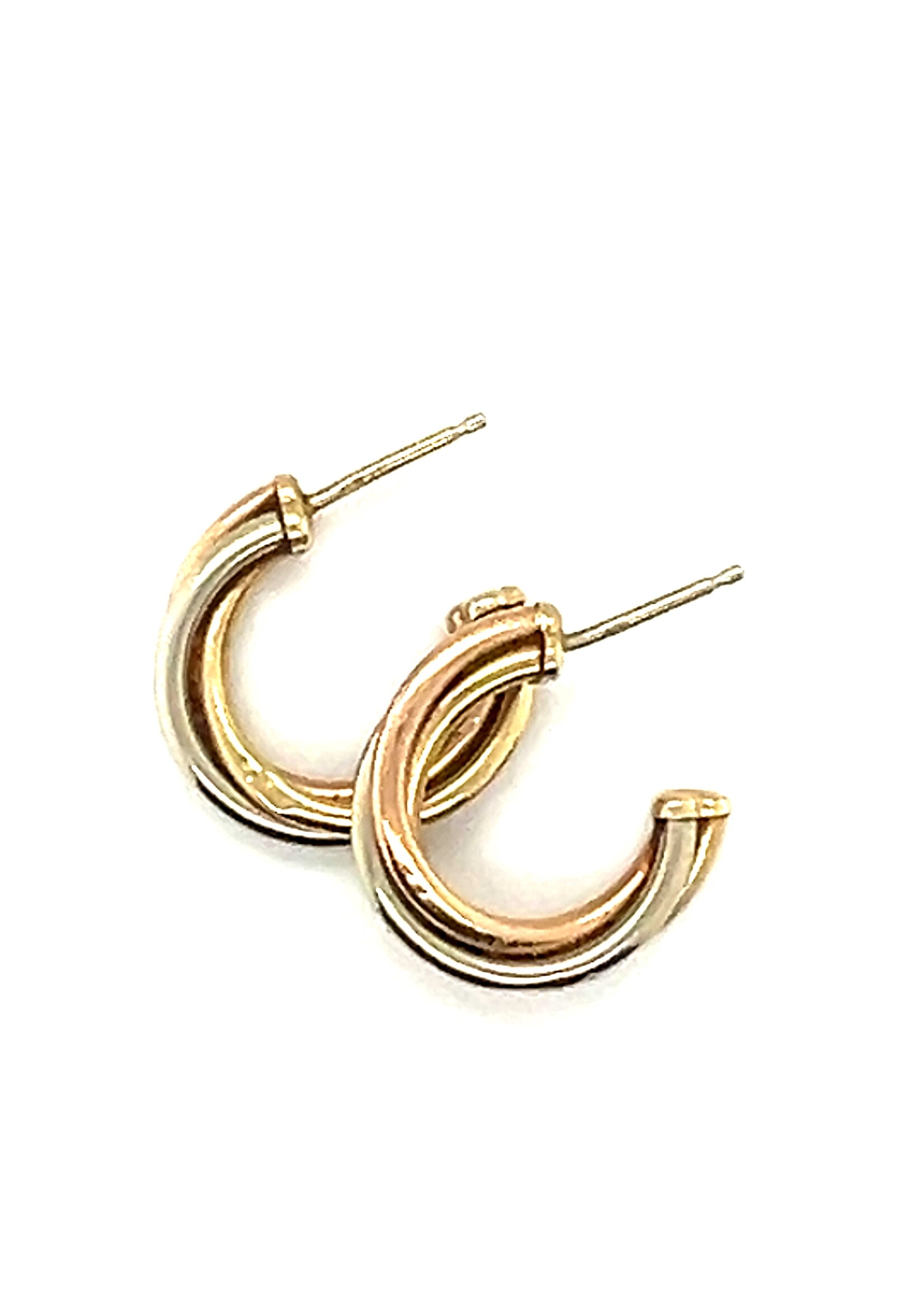 Vintage & Occasion Tricolor oorbellen creolen 14k