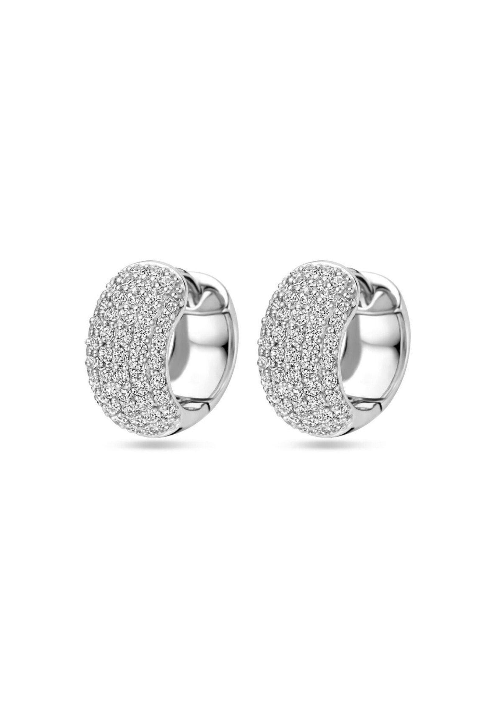 Cataleya jewels Zilveren klapoorringen zirkonia 16 mm