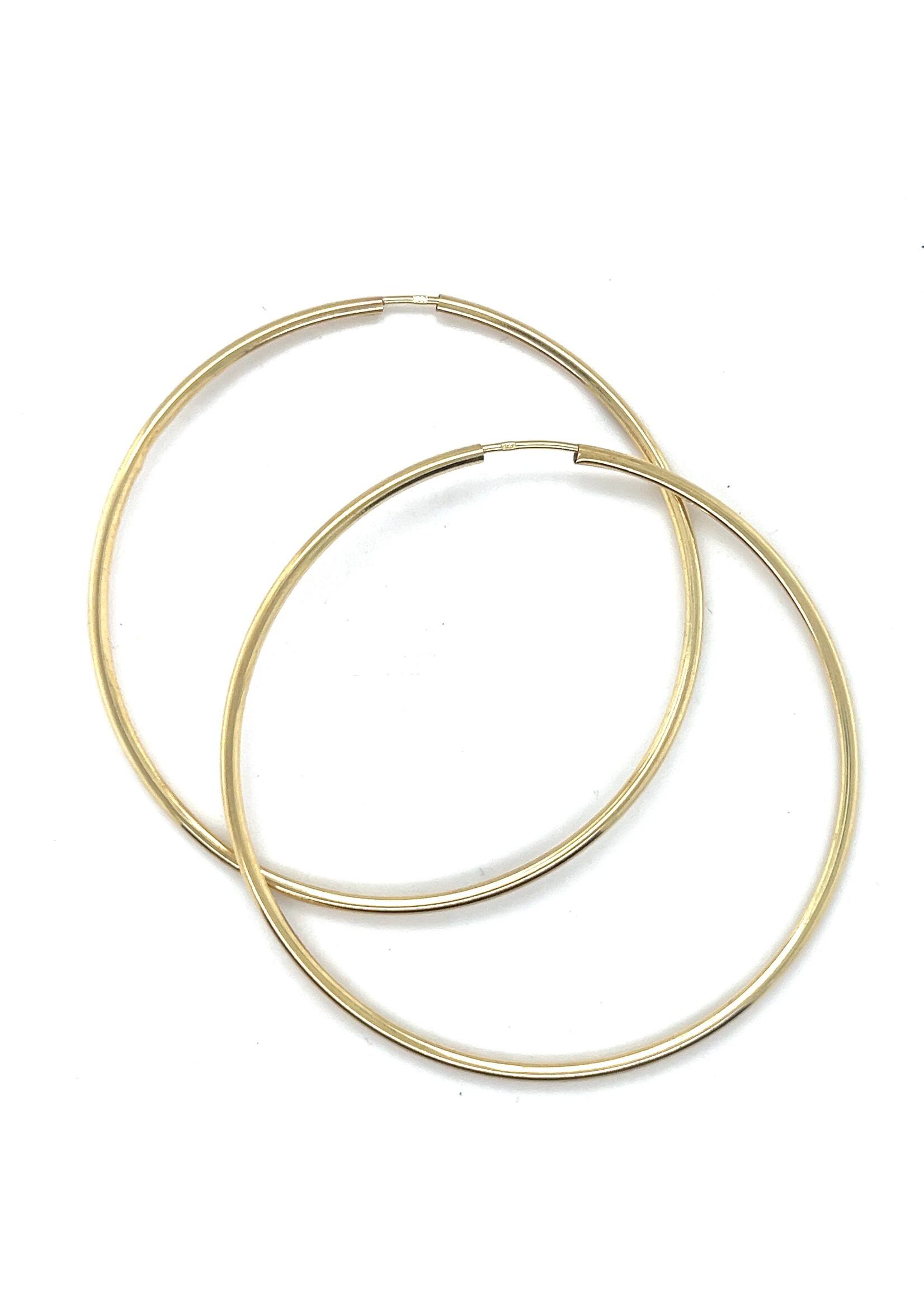 Vintage & Occasion Geelgouden oorringen 55mm, 1,8mm