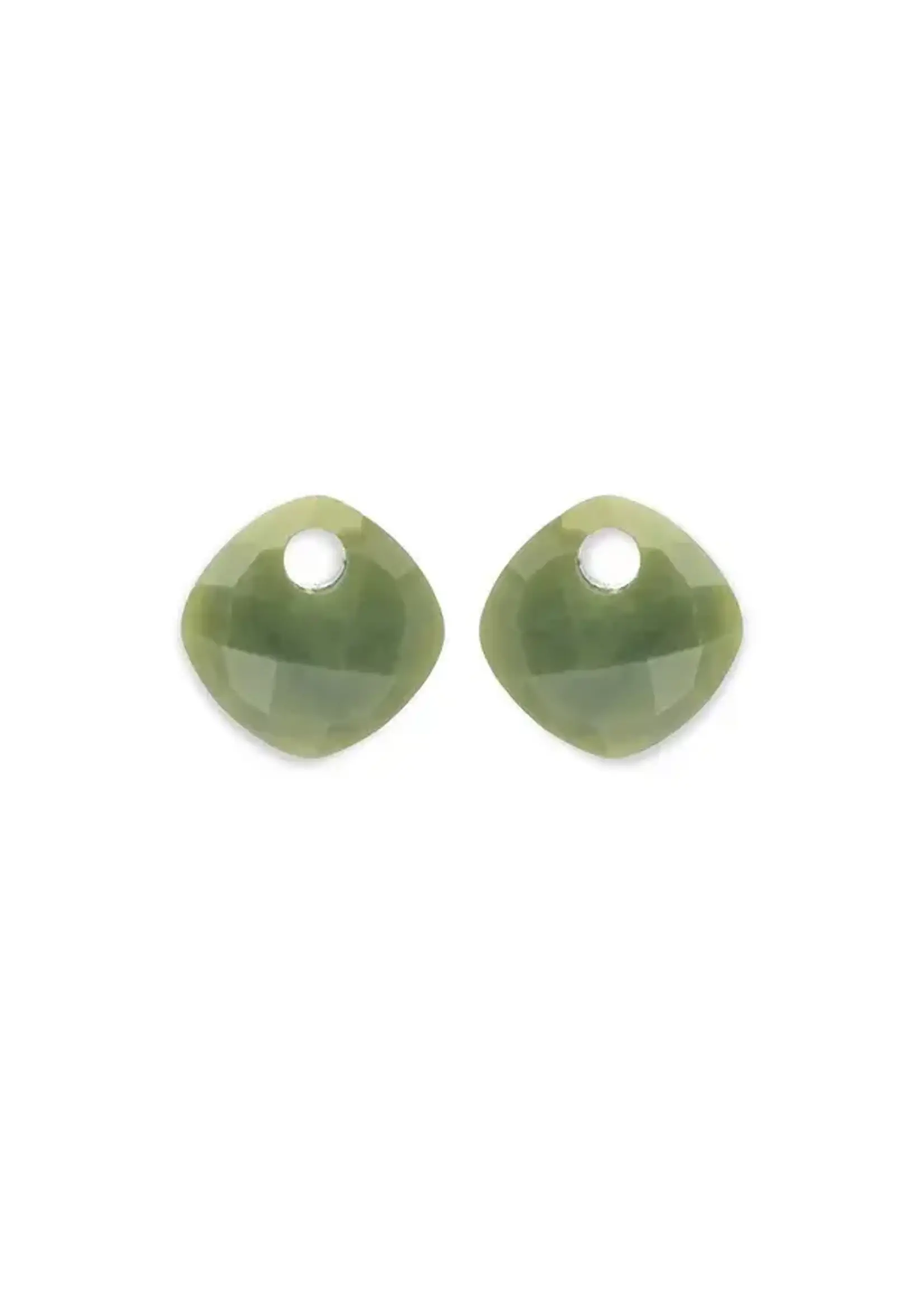 Sparkling Jewels EAGEM61-CC Sparkling Jewels Cushion Cut Southern Jade oorbel stenen