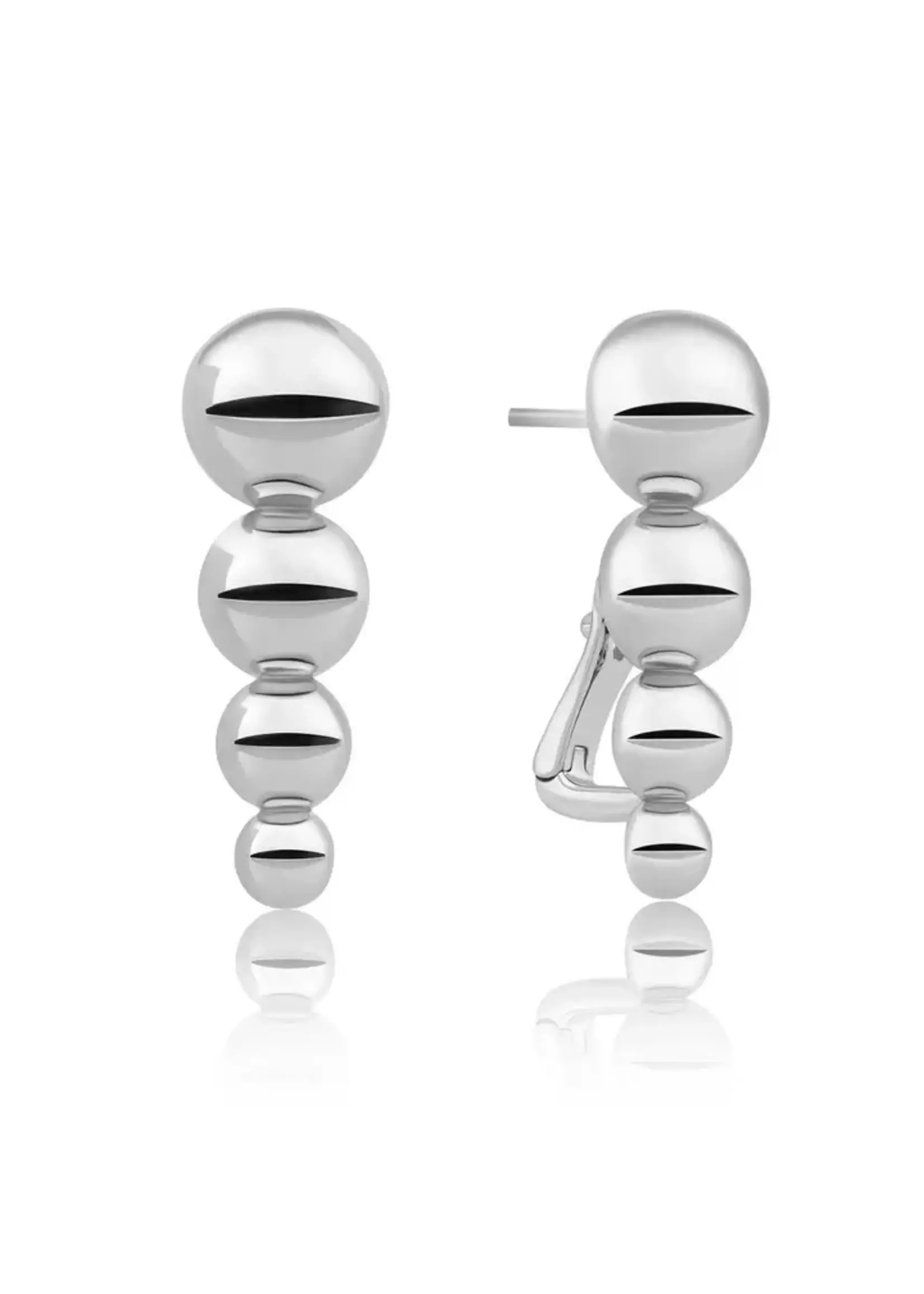 Sparkling Jewels EAS34 Sparkling Jewels Bubble Pushback oorbellen silver