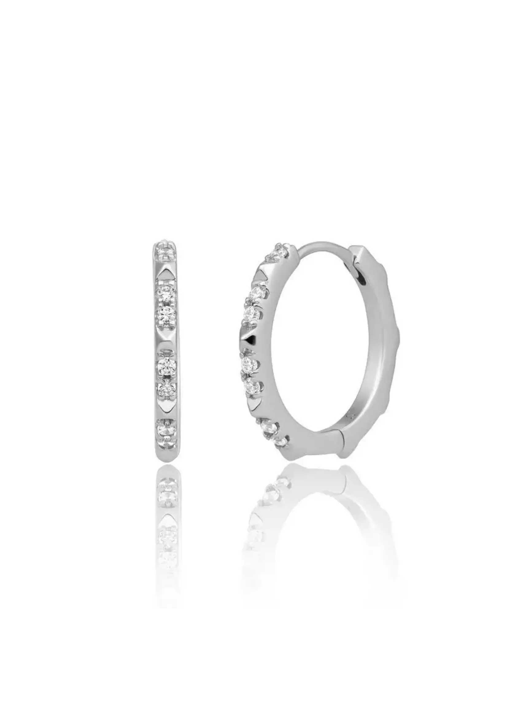 Sparkling Jewels EAS31 Sparkling Jewels Edge CZ Creolen Silver