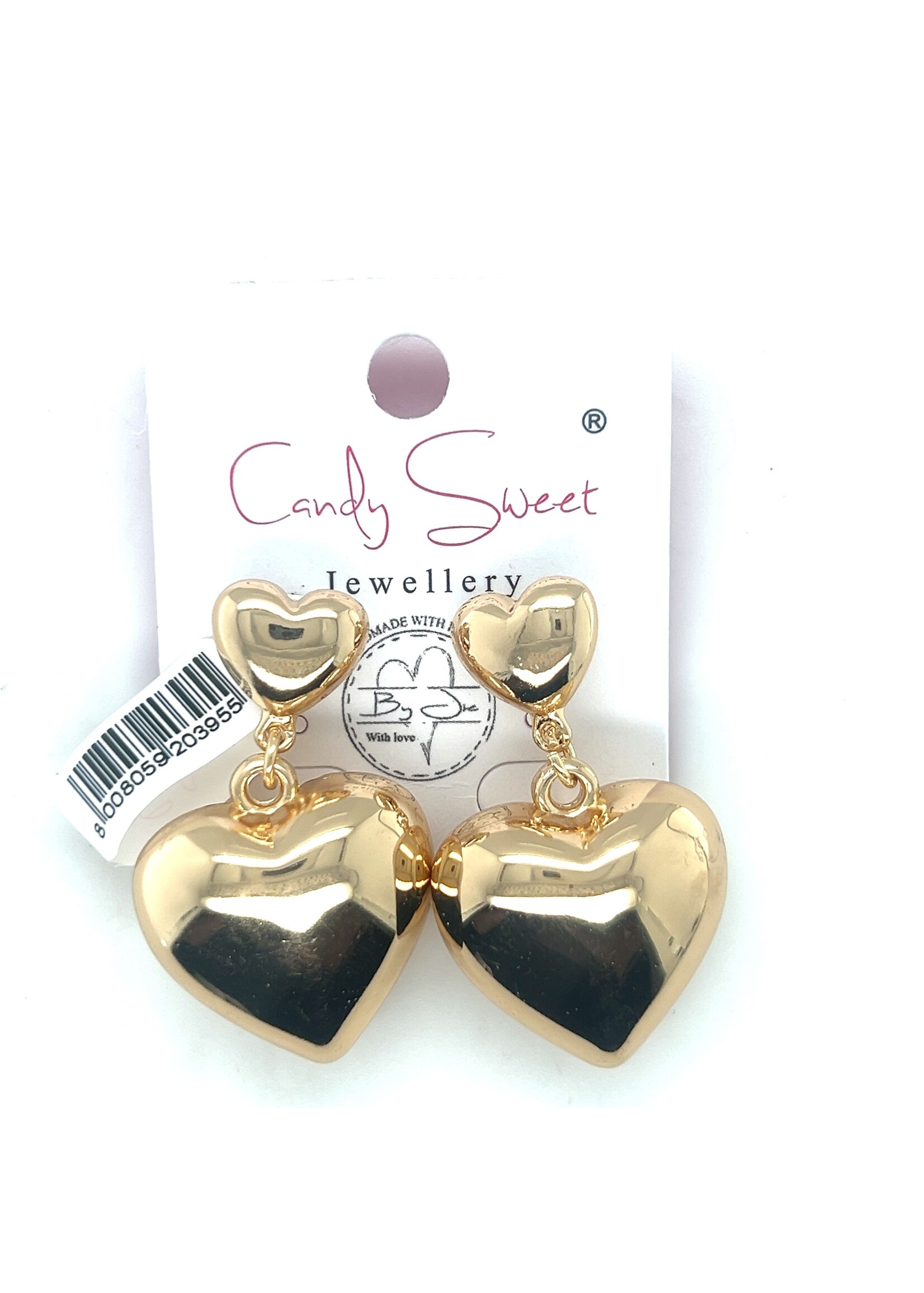 By Jam By Jam Oorbellen Dubbel Hart Gold